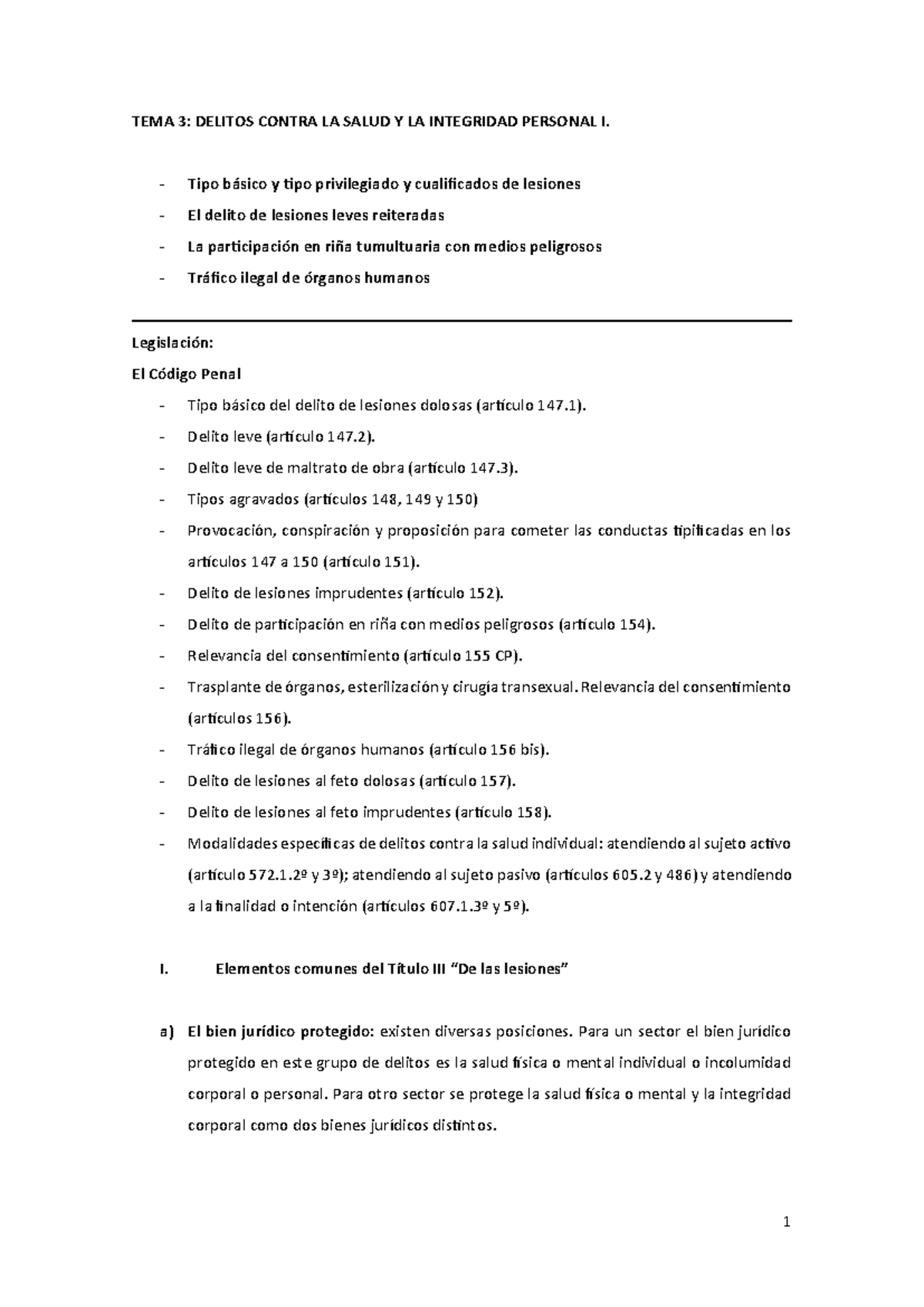 Tema 3 - delitos tema 3 - TEMA 3: DELITOS CONTRA LA SALUD Y LA ...