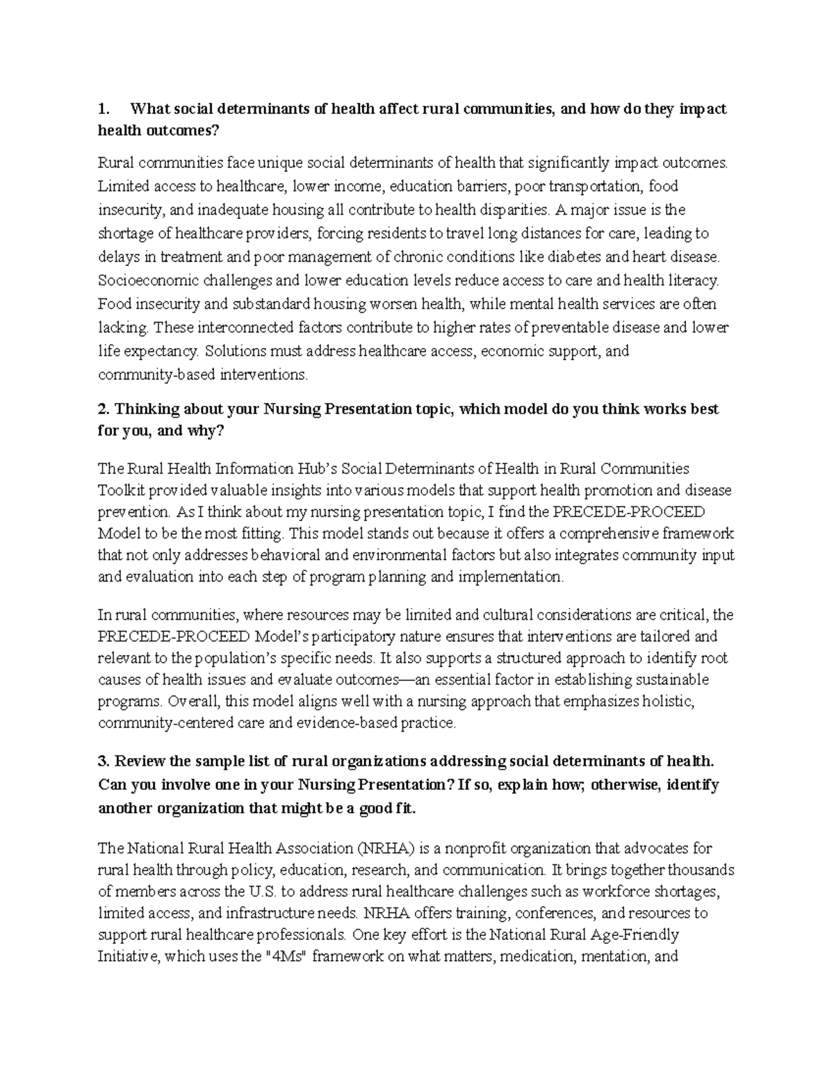 Social Determinants of Health in Rural Communities (NURS 202) - Studocu