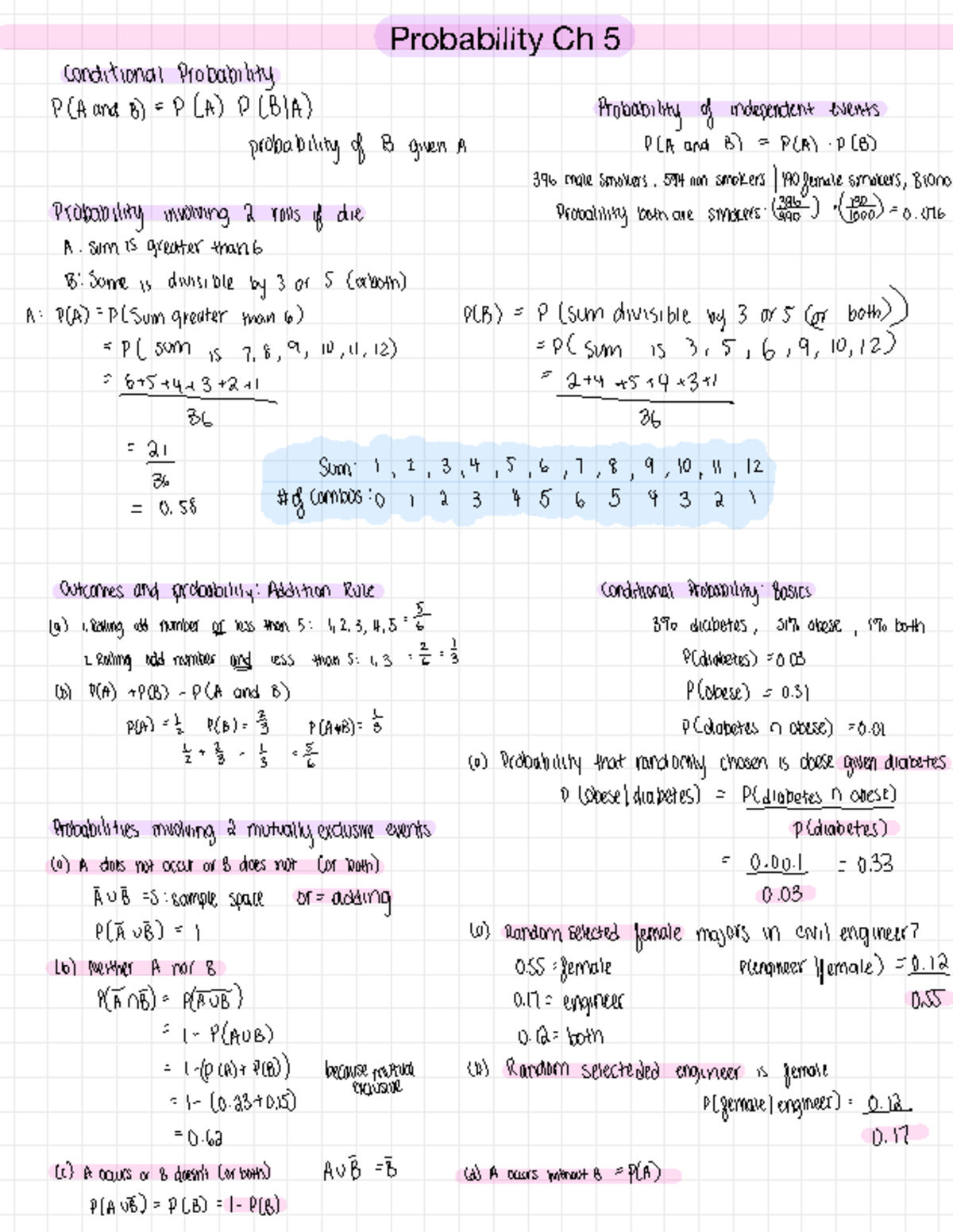 STA119 - Lecture 2 Exam 1 Probability Study Guide and Notes - Studocu