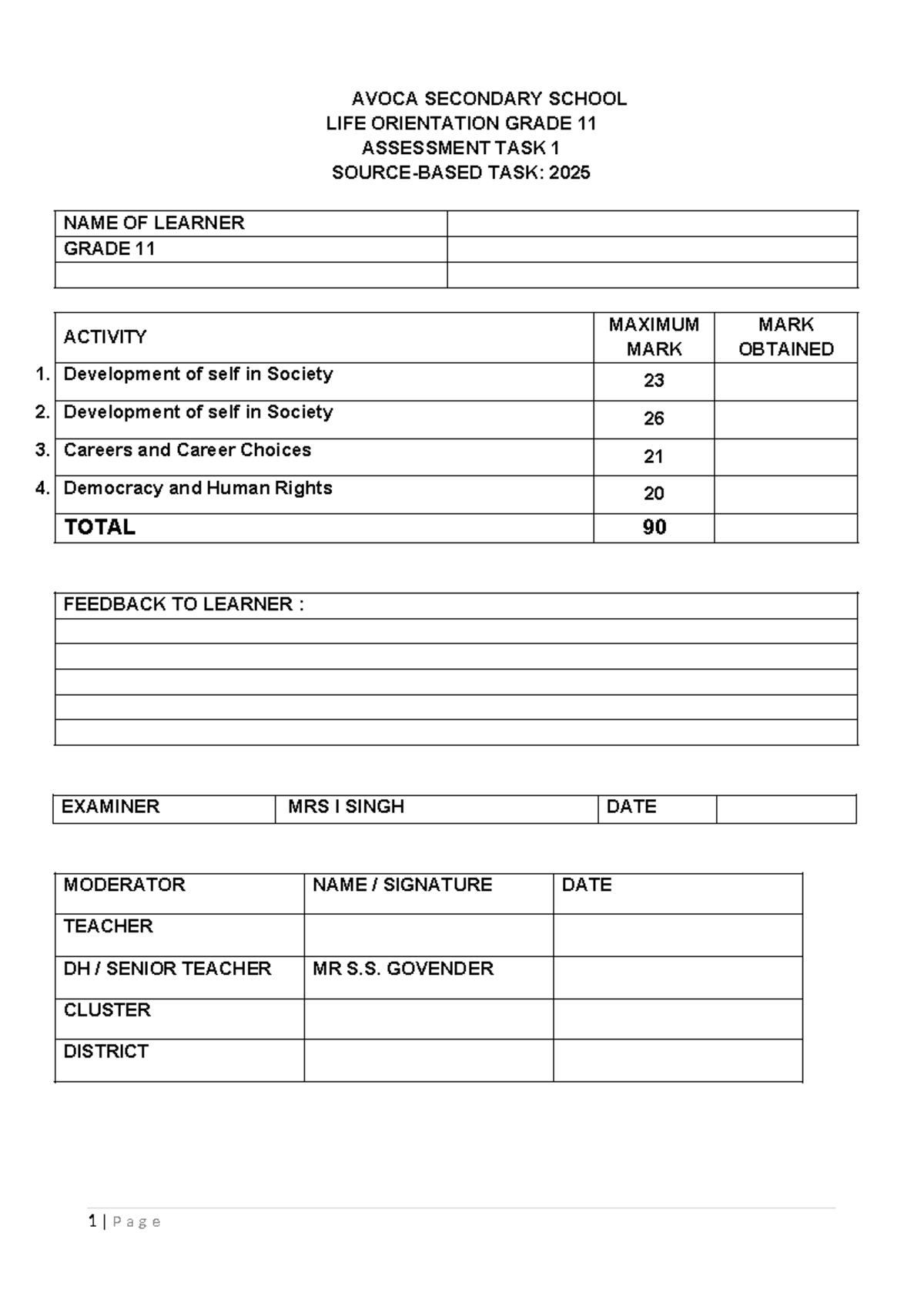 Grade 11 LO Source-Based Task Term 1: Personal Growth & Careers 2025 ...