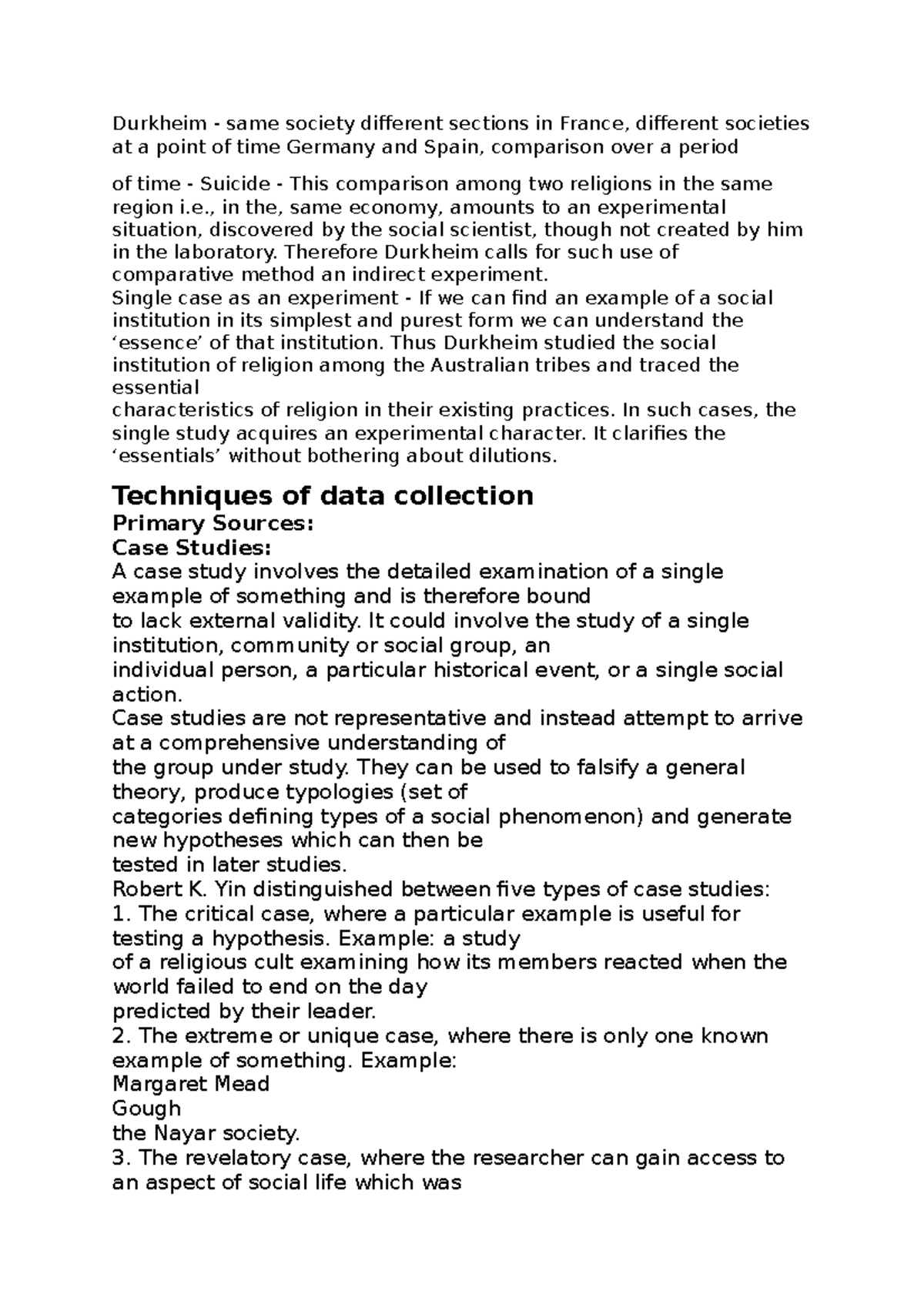 Sociology 101: Comparative Methods & Data Collection Techniques - Studocu