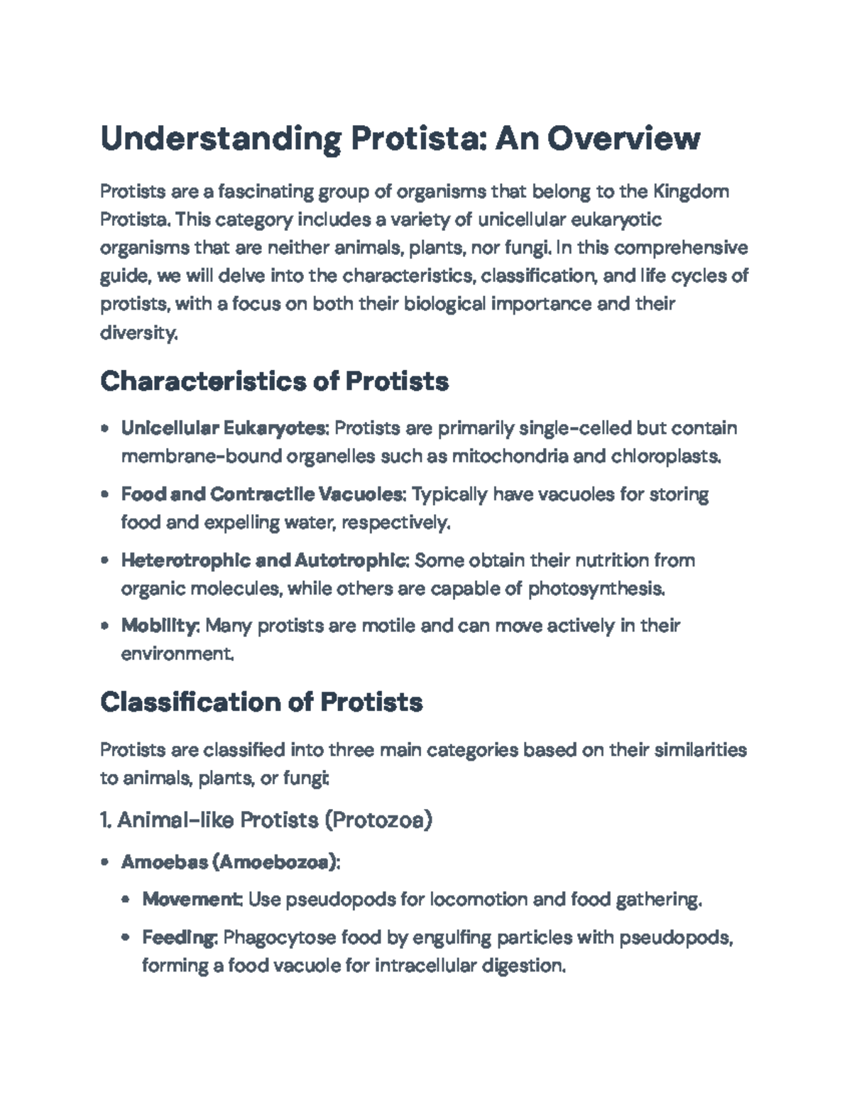 Understanding Protista: Characteristics, Classification, and Ecology ...