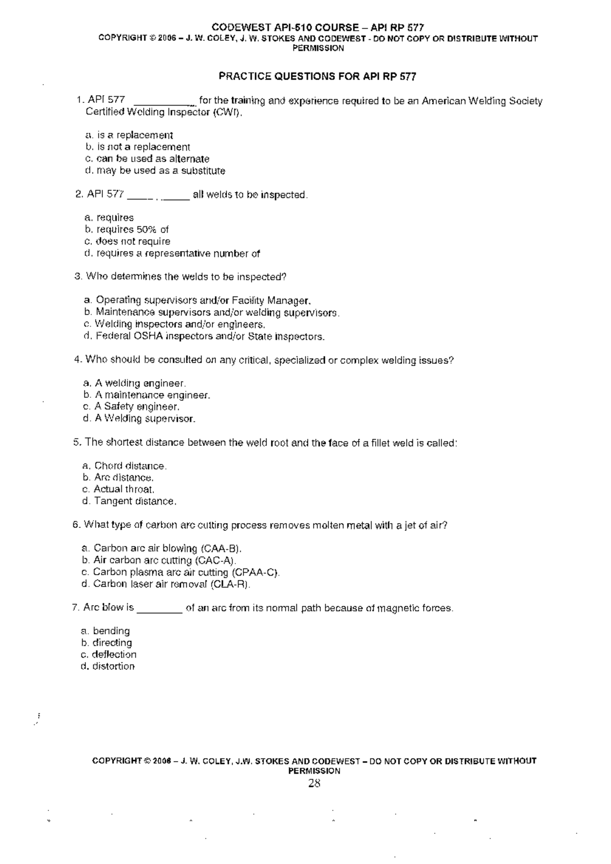 API 577 Study Questions: 80 Essential Queries for Success - Studocu