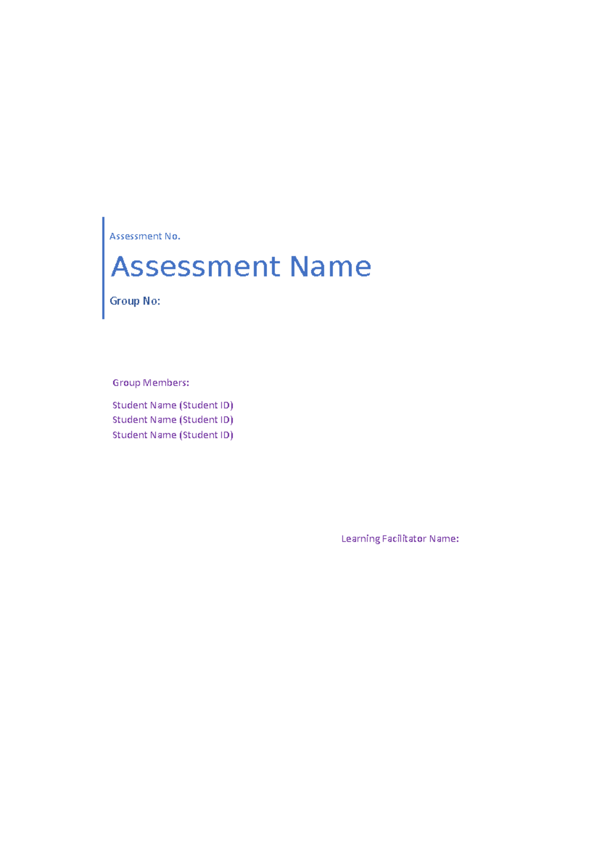 Template for Assessment 3 - Group Members: Student Name (Student ID ...