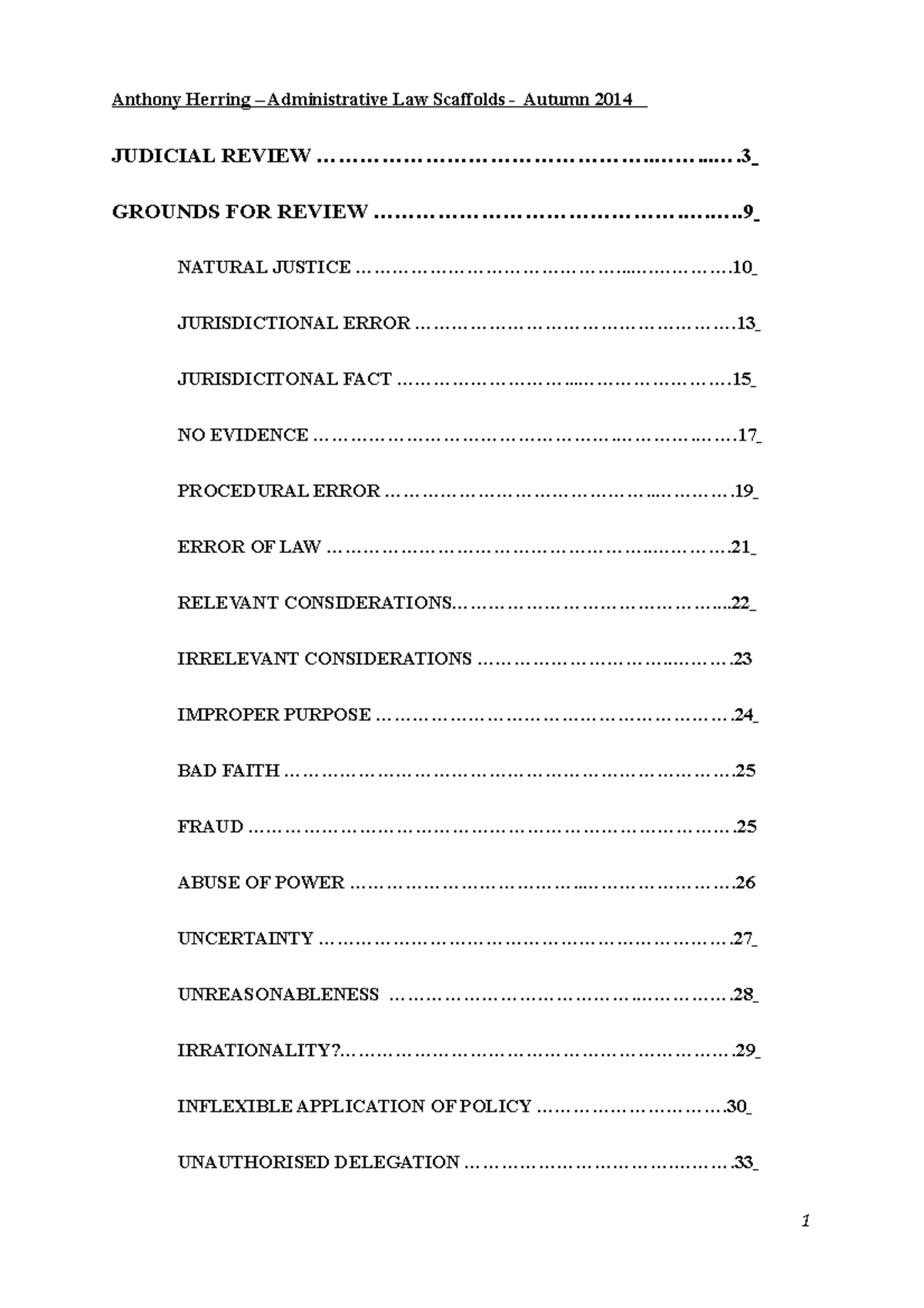 Admin Law Notes: Key Concepts on Judicial Review and Grounds for Review ...