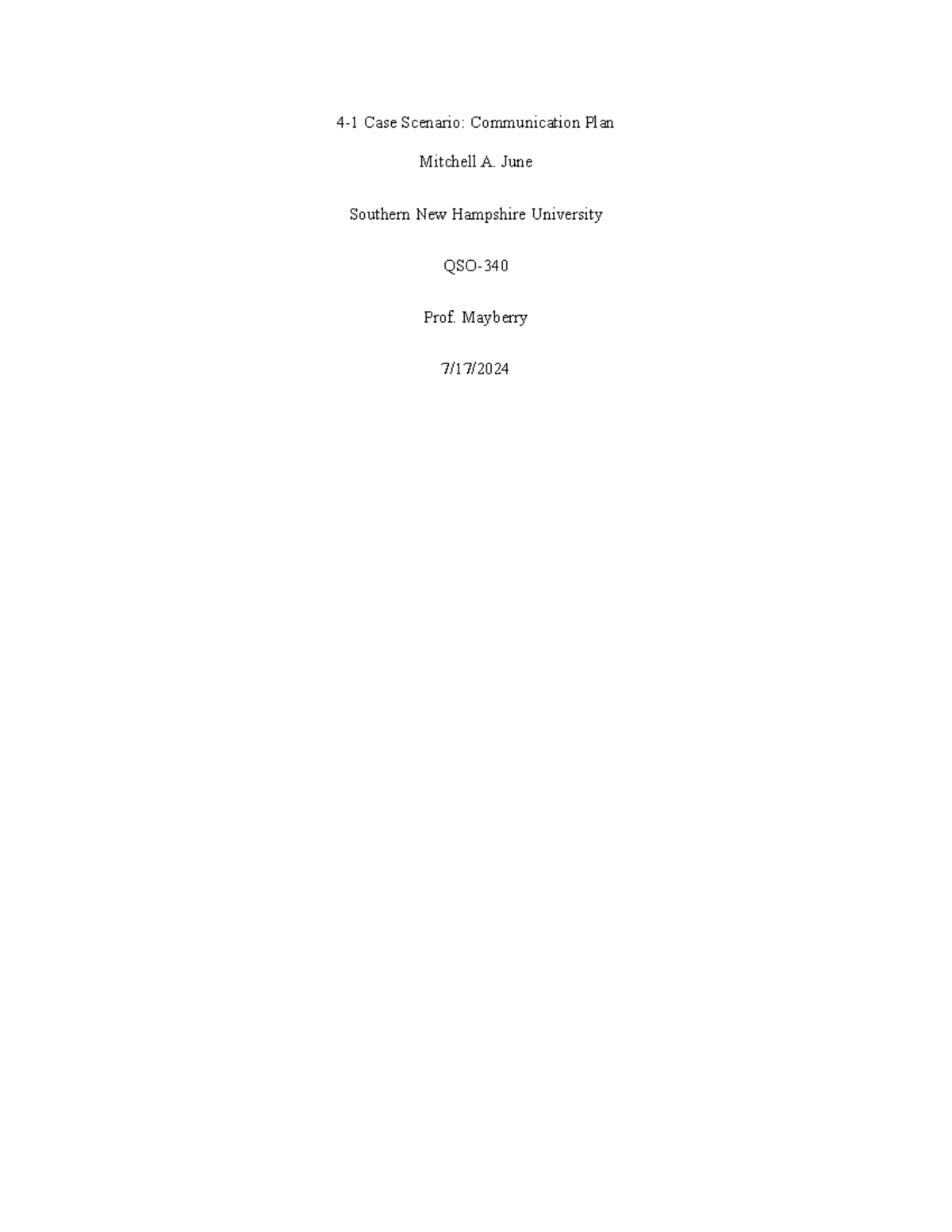 QSO 4-1 Commo - Communication outline - 4-1 Case Scenario ...