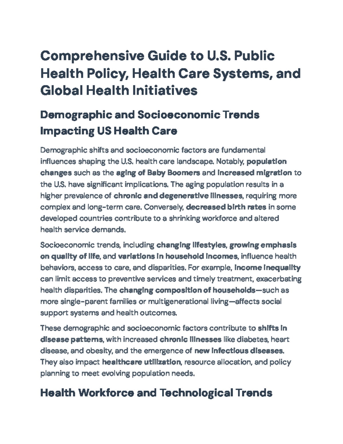 Comprehensive Overview of U.S. Health Policies & Nursing Roles (NURS ...