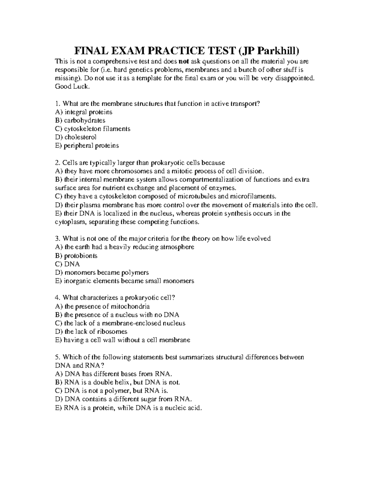 Final Exam Practice Test A - JP Parkhill (W22) - Studocu
