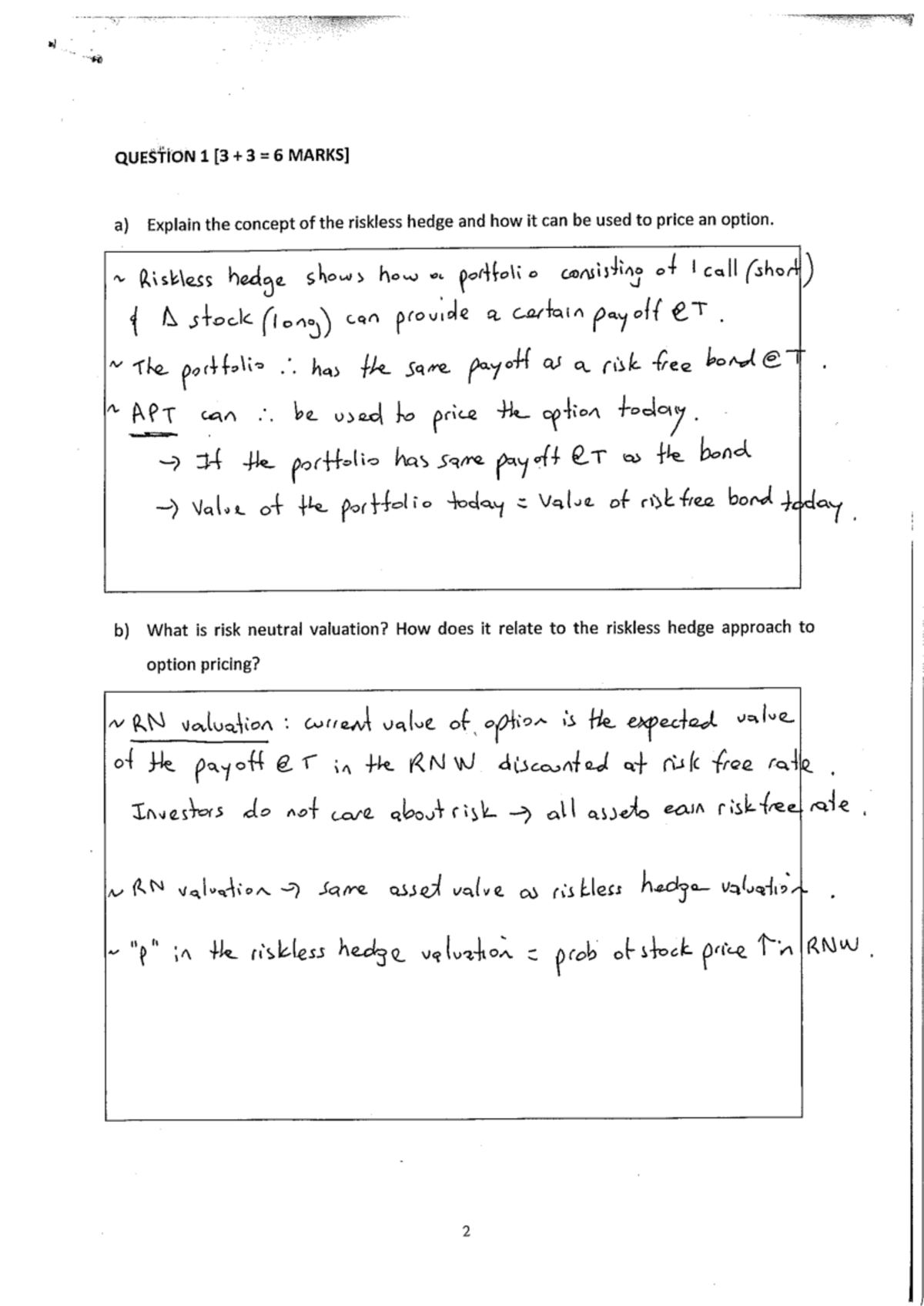 Sample/practice exam 2015, questions and answers - FNCE90011 - Studocu
