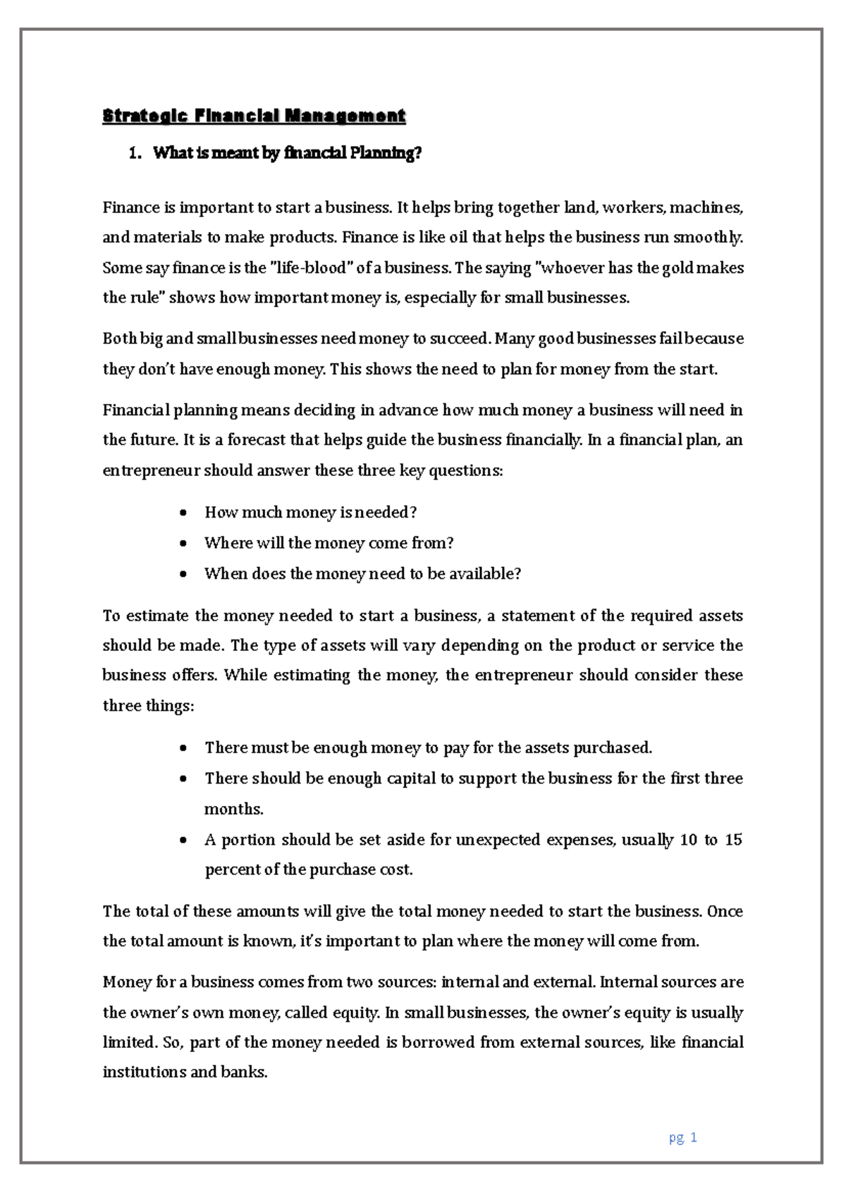 Strategic Financial Management Notes - MBA Sem 3 Insights - Studocu