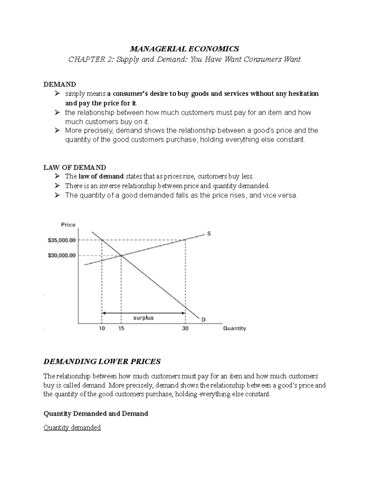 Chapter 2 ECON Summary - Supply and Demand Insights - Studocu