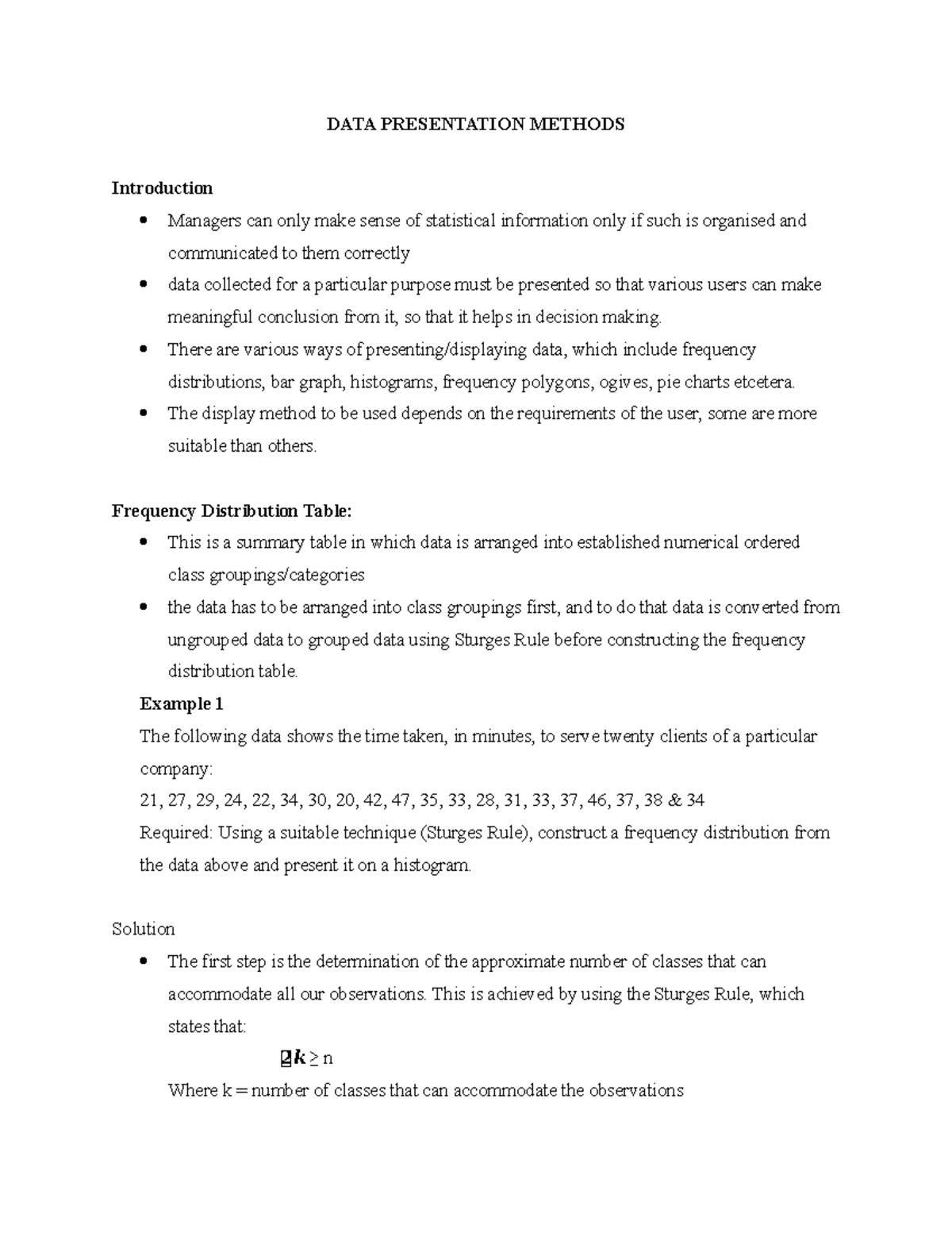 Stats 101: Data Presentation Methods & Techniques Explained - Studocu