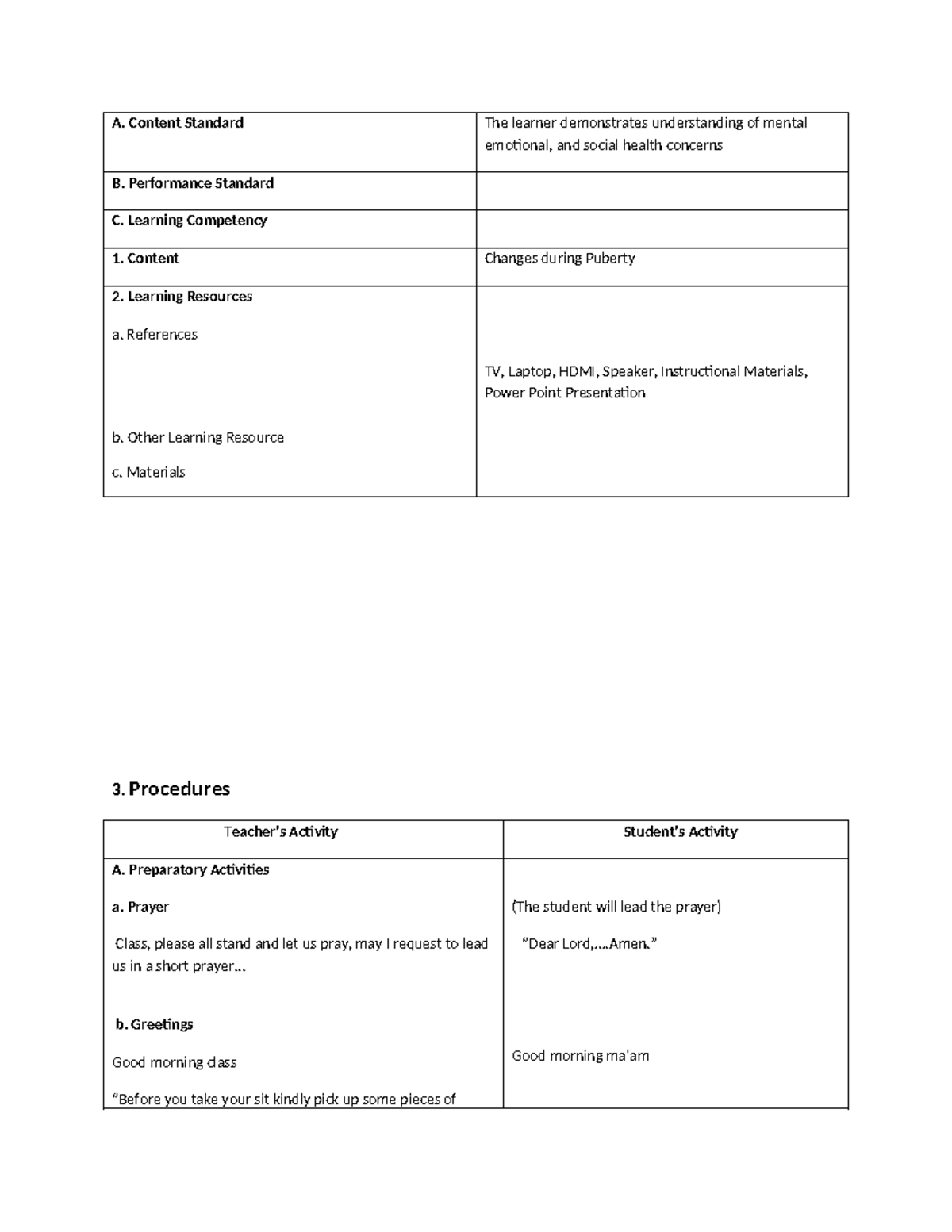 DLP Teaching PE: Understanding Puberty Changes and Health Standards ...