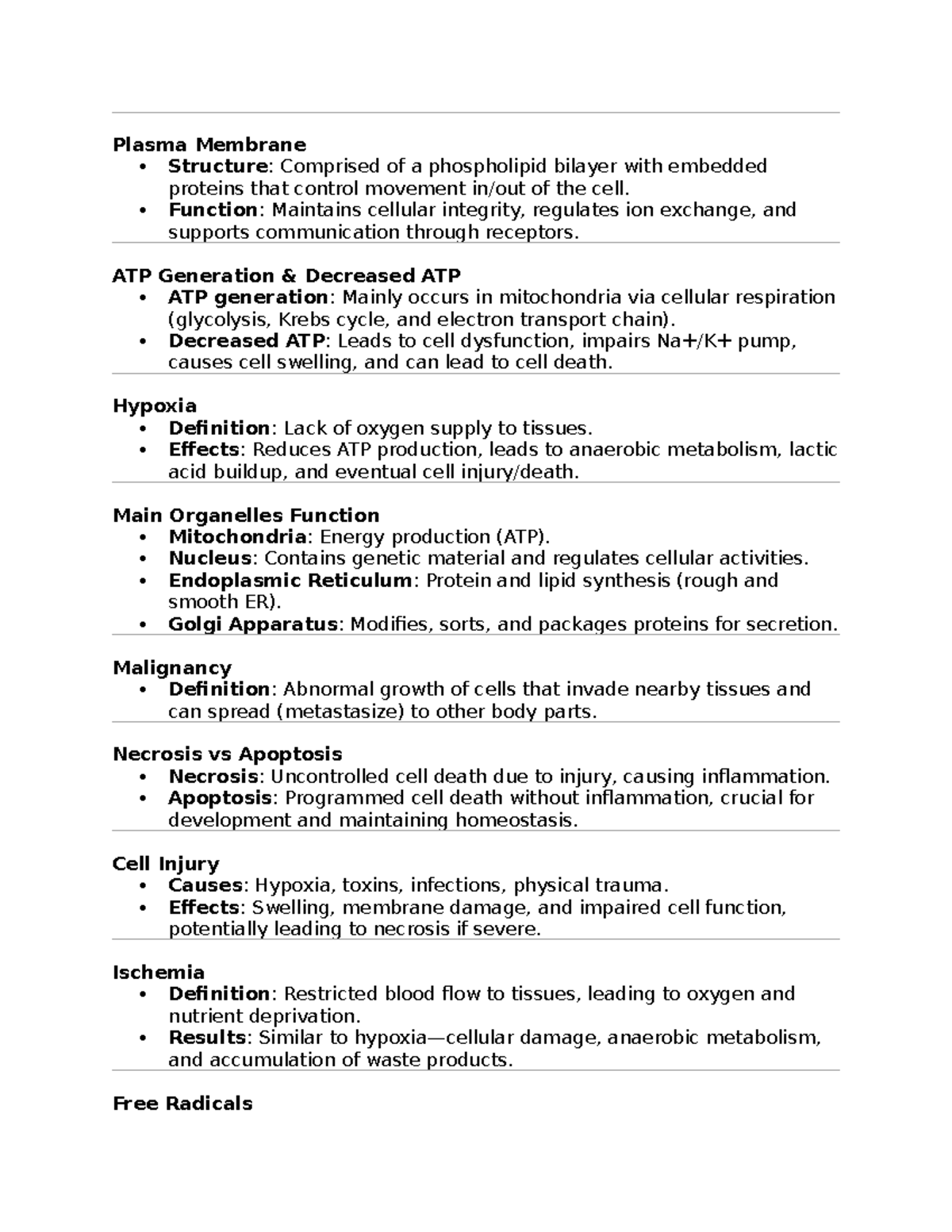 Patho 101 Final Exam Study Guide: Key Concepts and Terms - Studocu