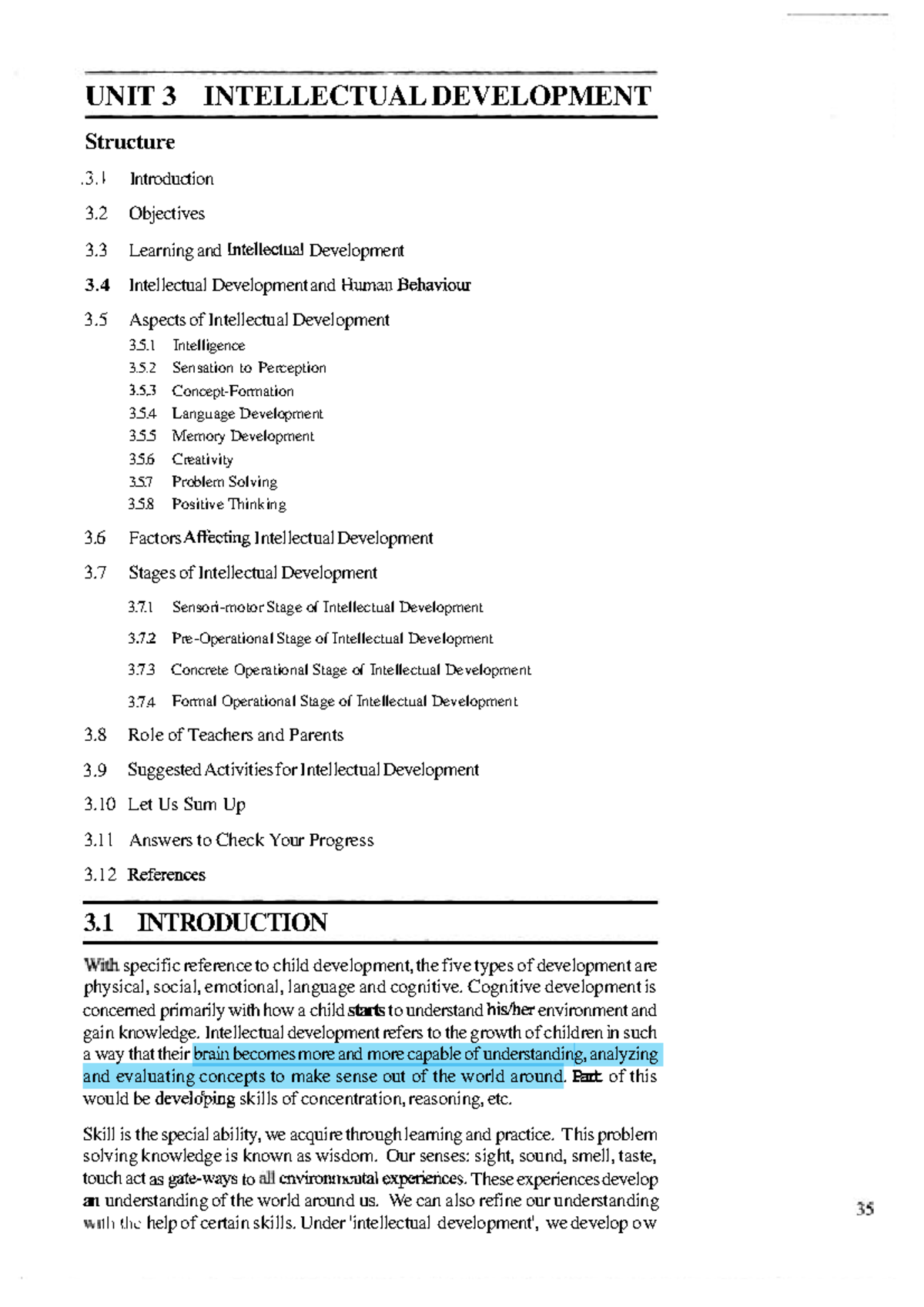 Unit 3: Intellectual Development - Key Concepts and Stages - Studocu