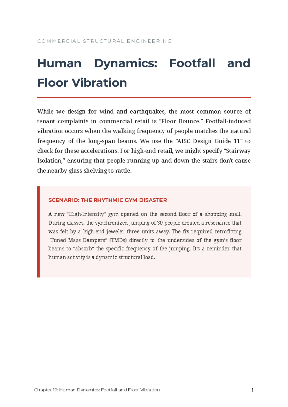 COMMERCIAL STRUCTURAL ENGINEERING: Chapter 19 - Vibration Control - Studocu