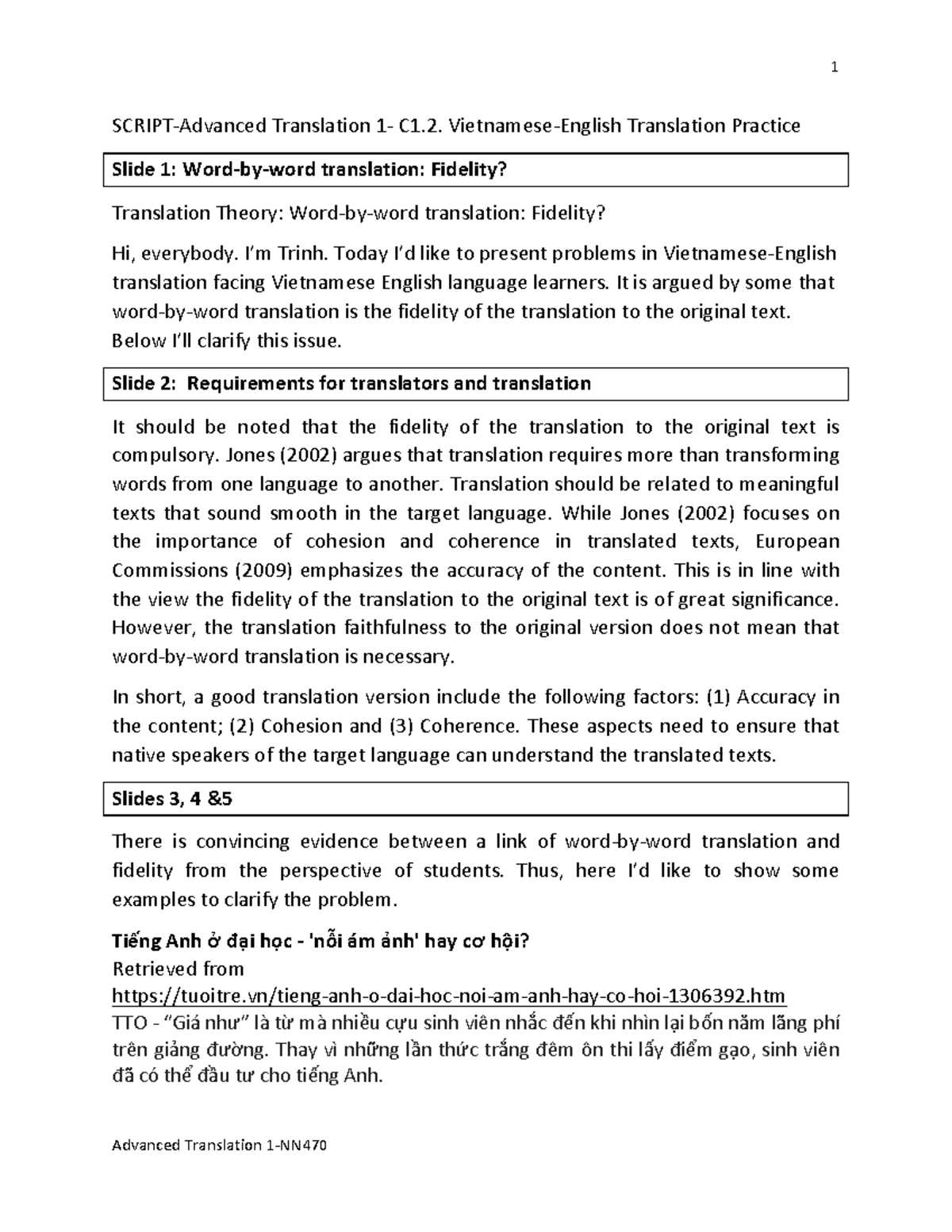 1 - sssssssssssssssssssssss - SCRIPT-­‐Advanced Translation 1-­‐ C1 ...