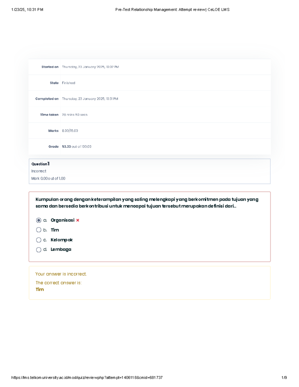 Pre-Test Relationship Management Review Ce LOE LMS - Studocu