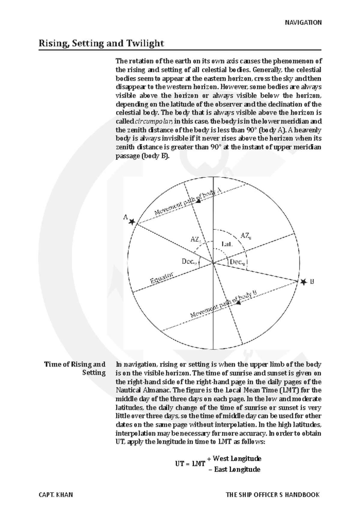 NAVIGATION Week 5: Rising, Setting, and Twilight Phenomena - Studocu