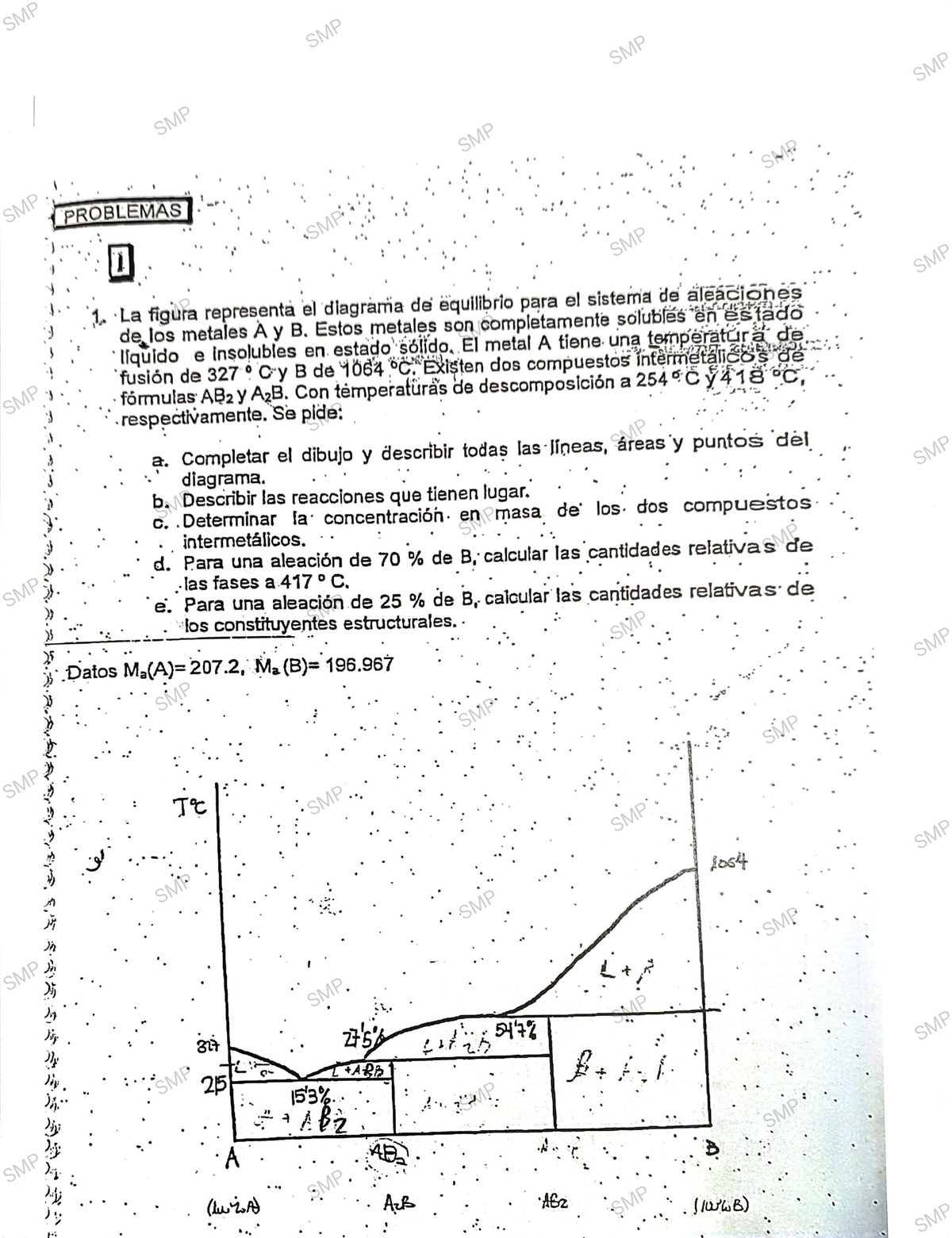 Examen Diagrama de Fases de Aleaciones Metálicas SM SMP - Studocu