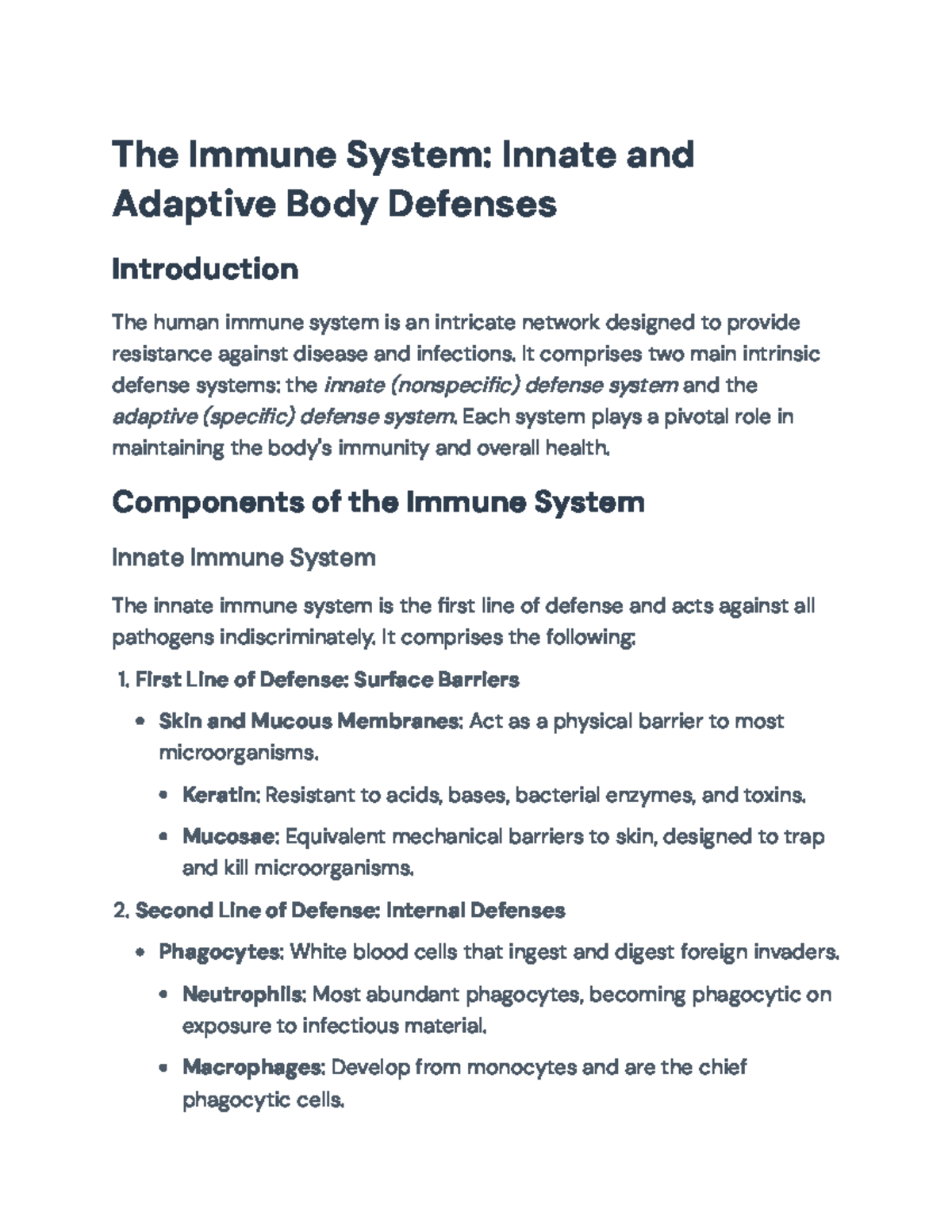 The Immune System: Innate and Adaptive Responses (Biology 101) - The ...