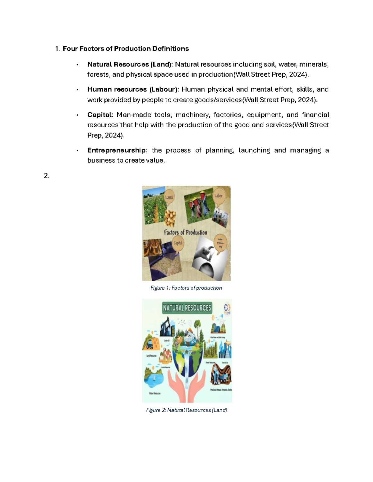 Business Activity 2 - Factors of Production Explained - Studocu