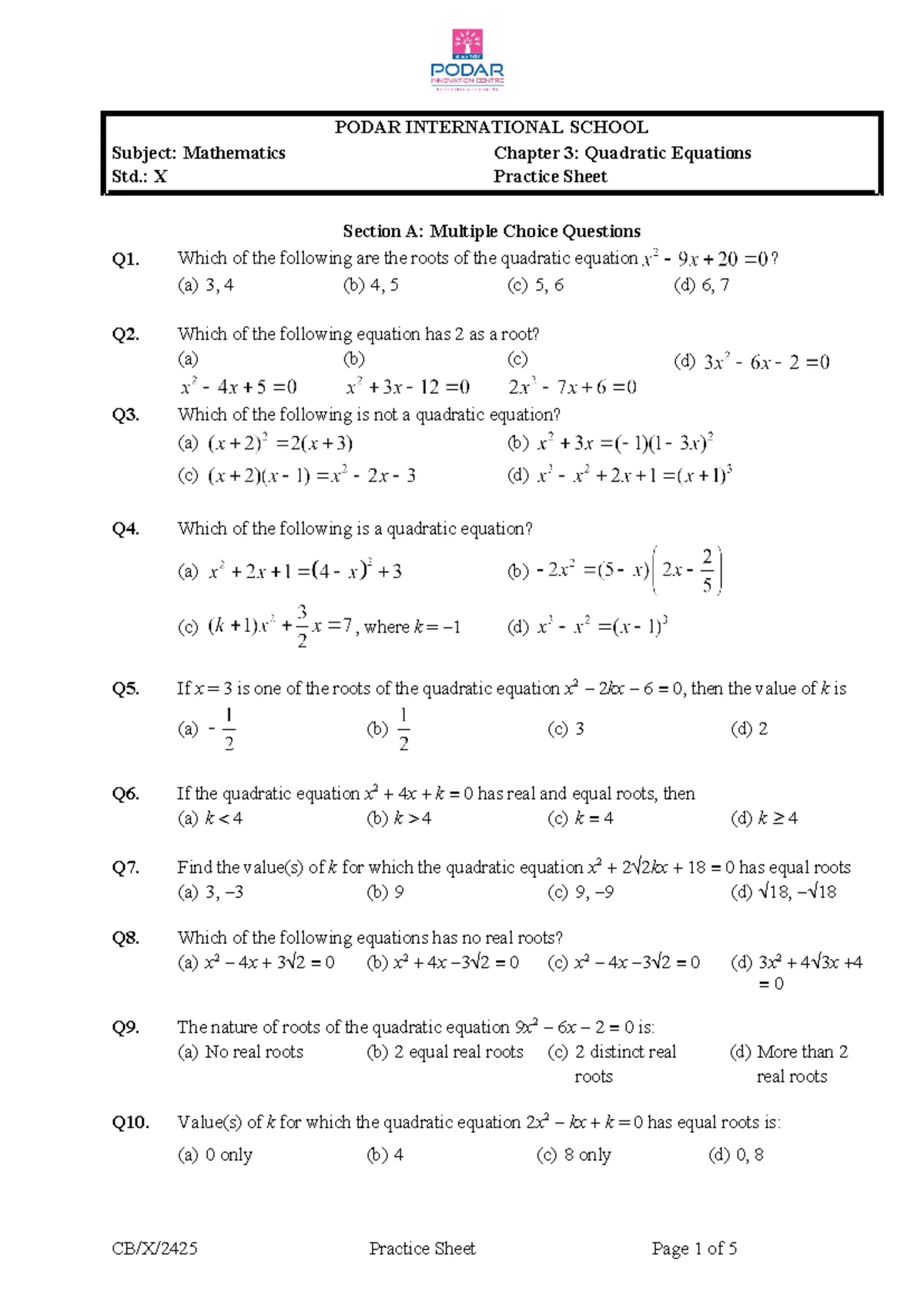 Math AA SL - Comprehensive Formula Booklet for Examinations - Studocu
