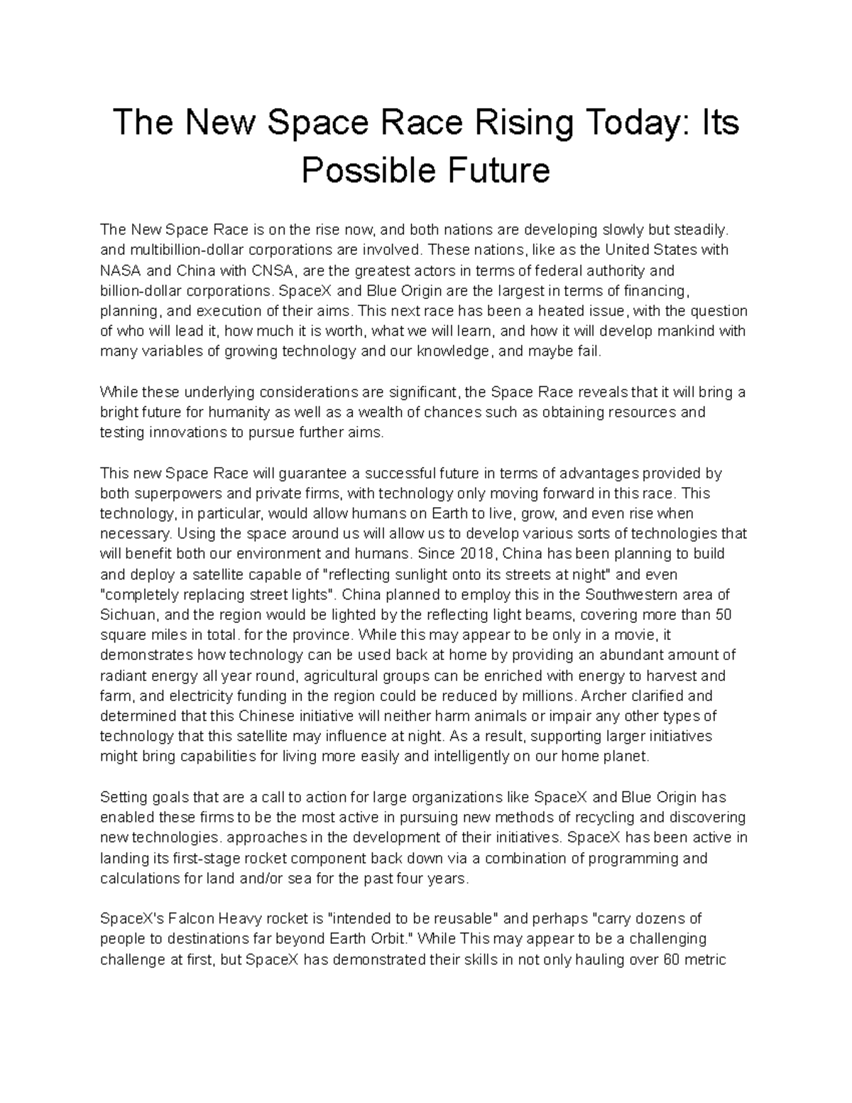 The New Space Race: Challenges and Innovations Ahead for U.S. and China ...