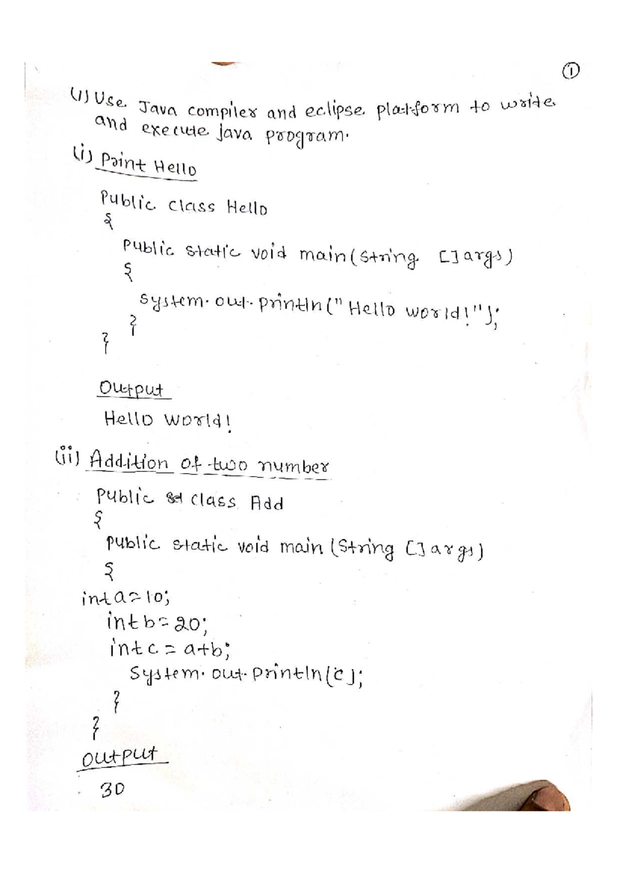 JAVA Programs - Best Practices and Examples for Beginners - Studocu