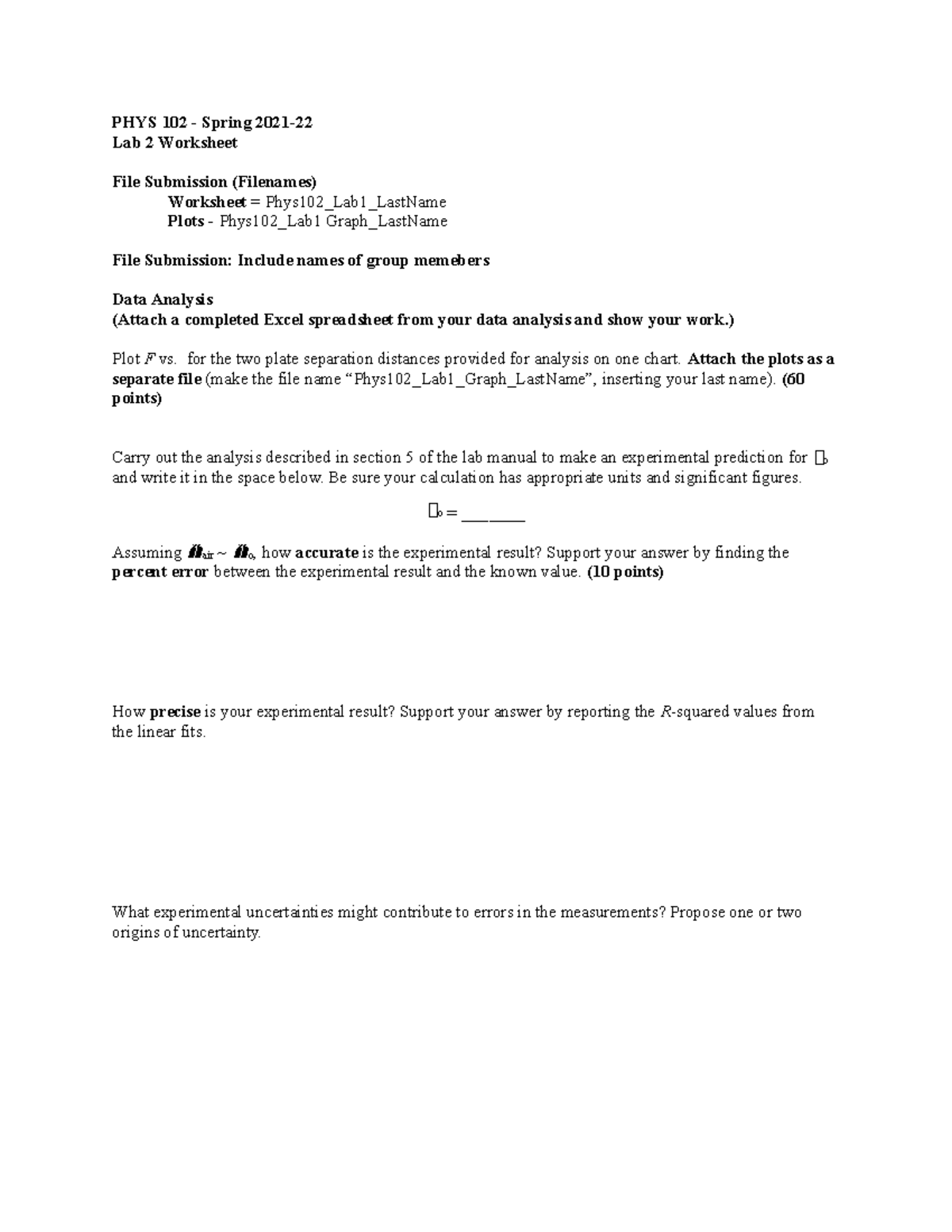 2W 041422 Electrostatic Force Between Charged Parallel Plates ...