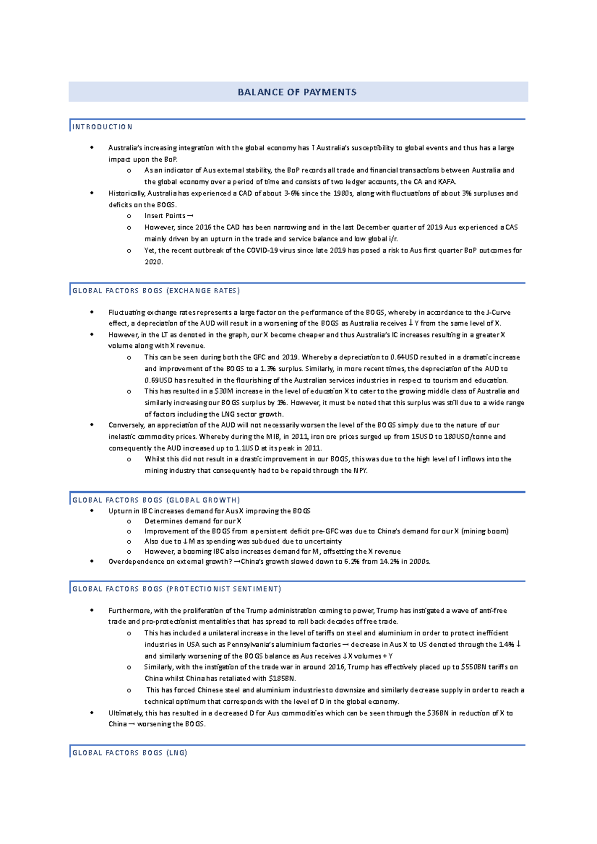 Balance of Payments Analysis - Grade 12 Economics Notes - Studocu