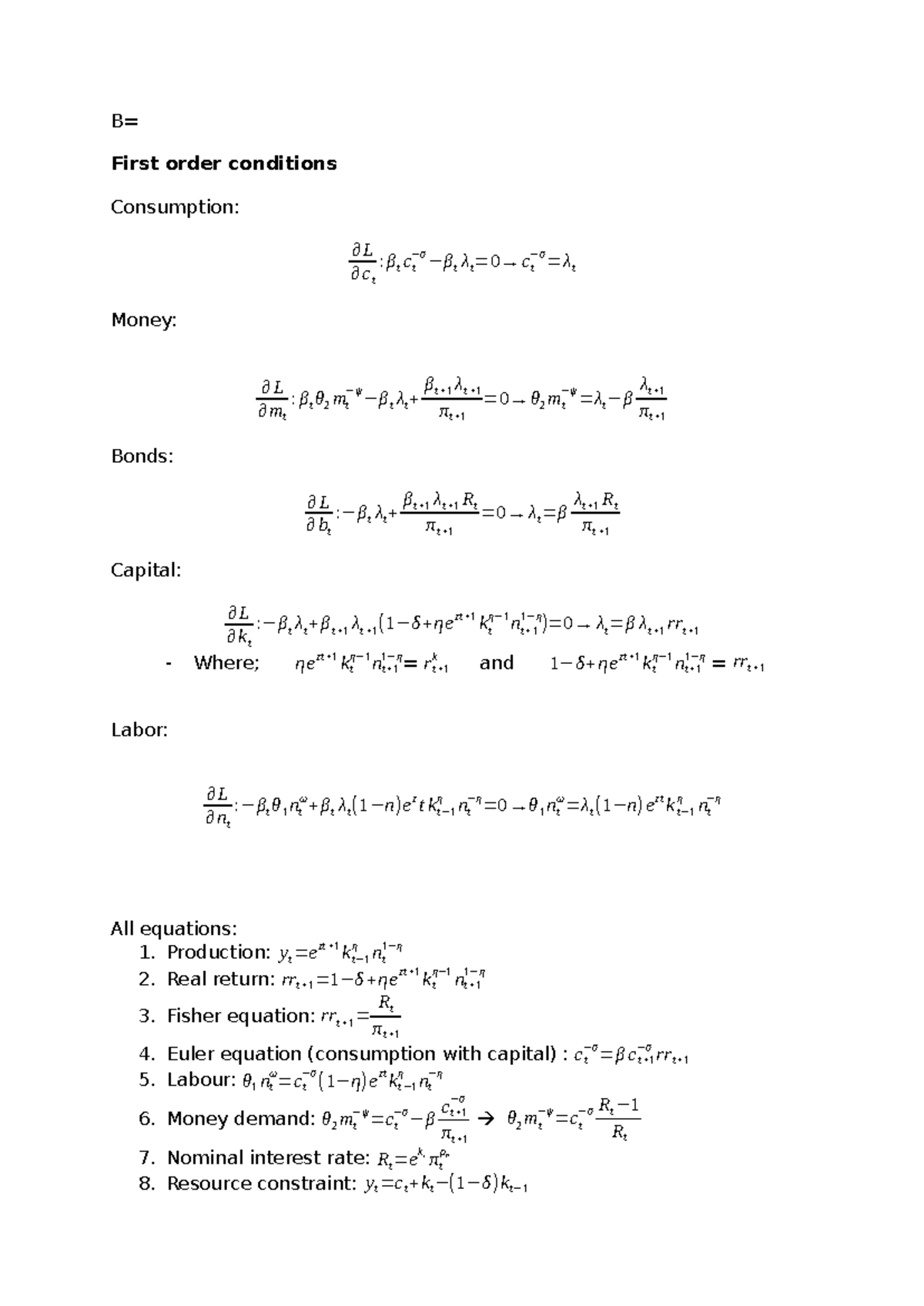 Group Assignment Exercise 2: First Order Conditions Analysis - Studeersnel