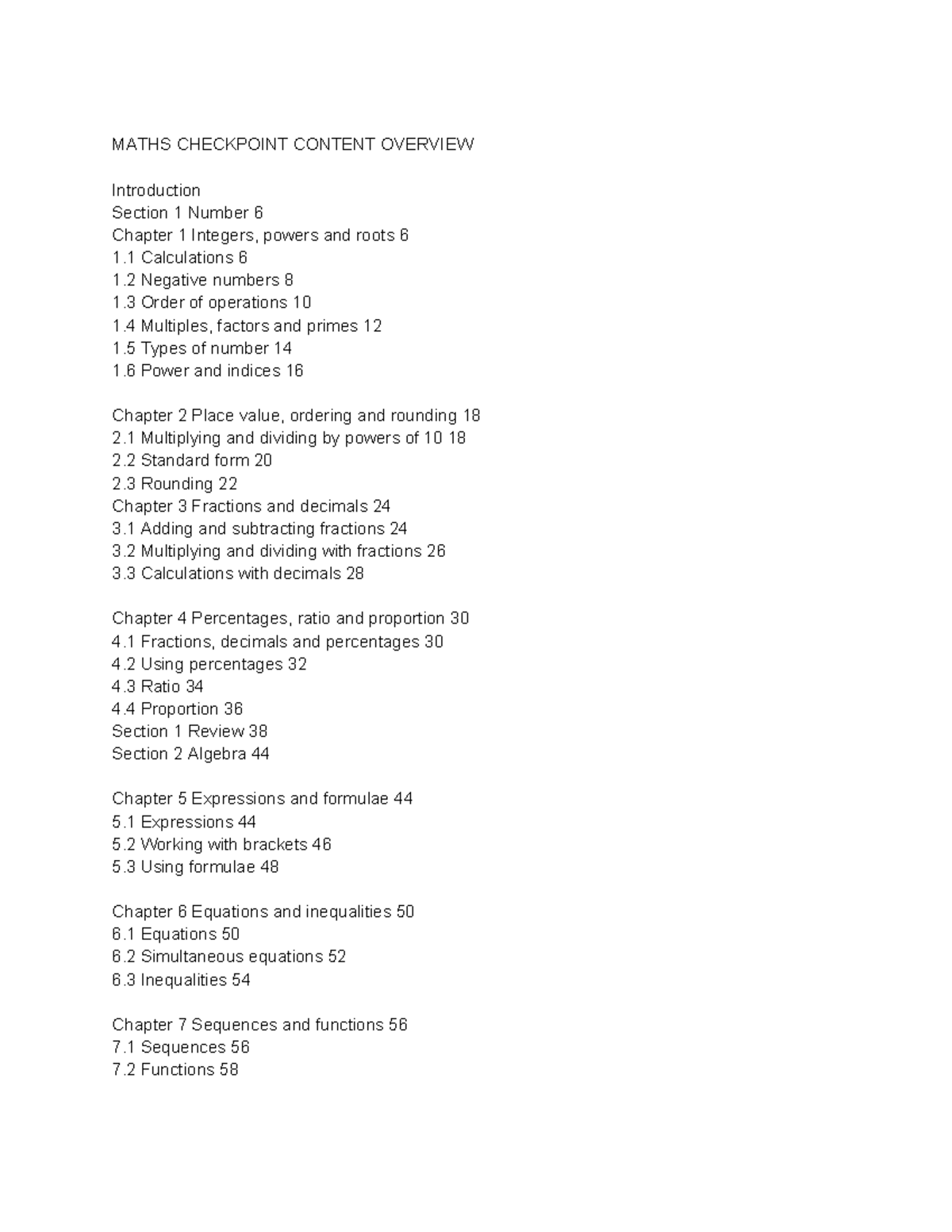 MATHS 101: Comprehensive Content Overview and Review Guide - Studocu