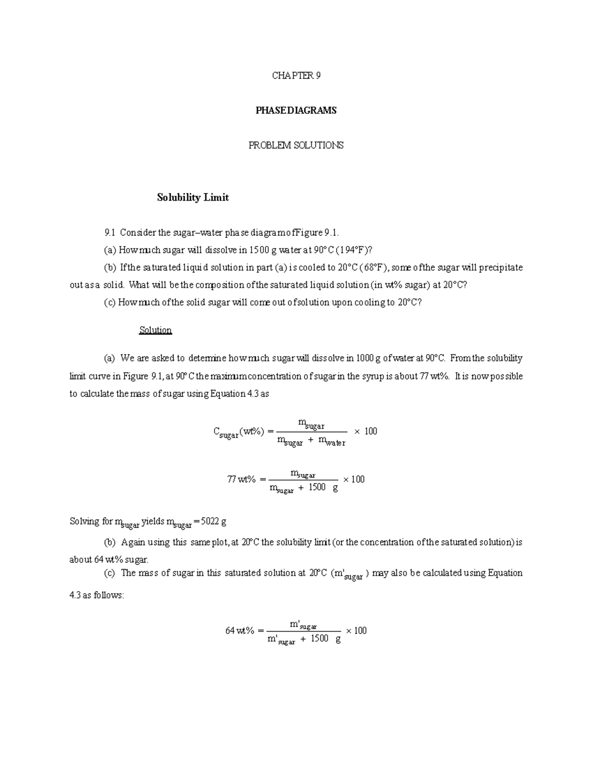 Ch09 - Solutions for Phase Diagrams and Equilibria Exercises - Studocu