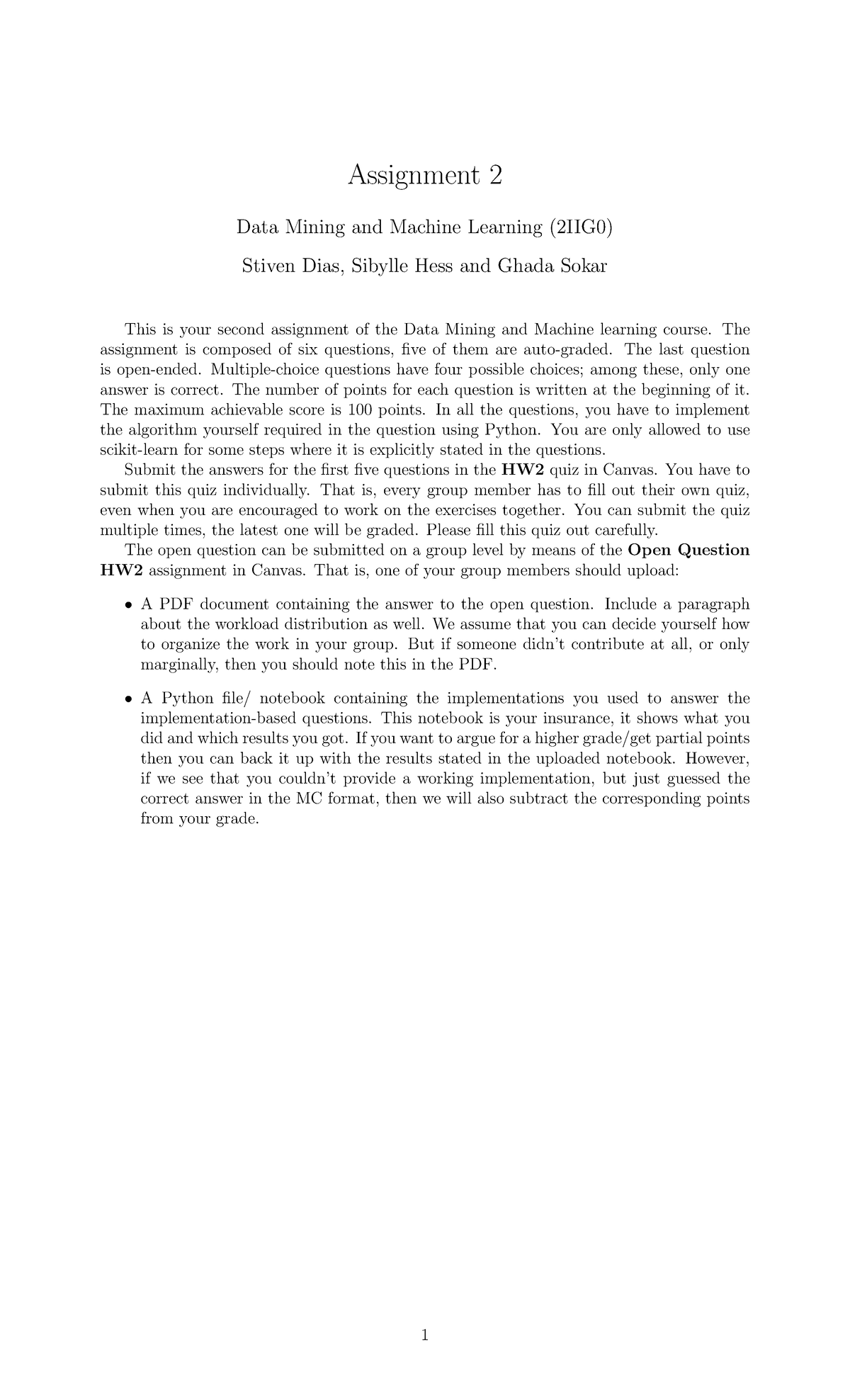DM HW2 2022 - Data Mining & ML Assignment Description and Instructions ...