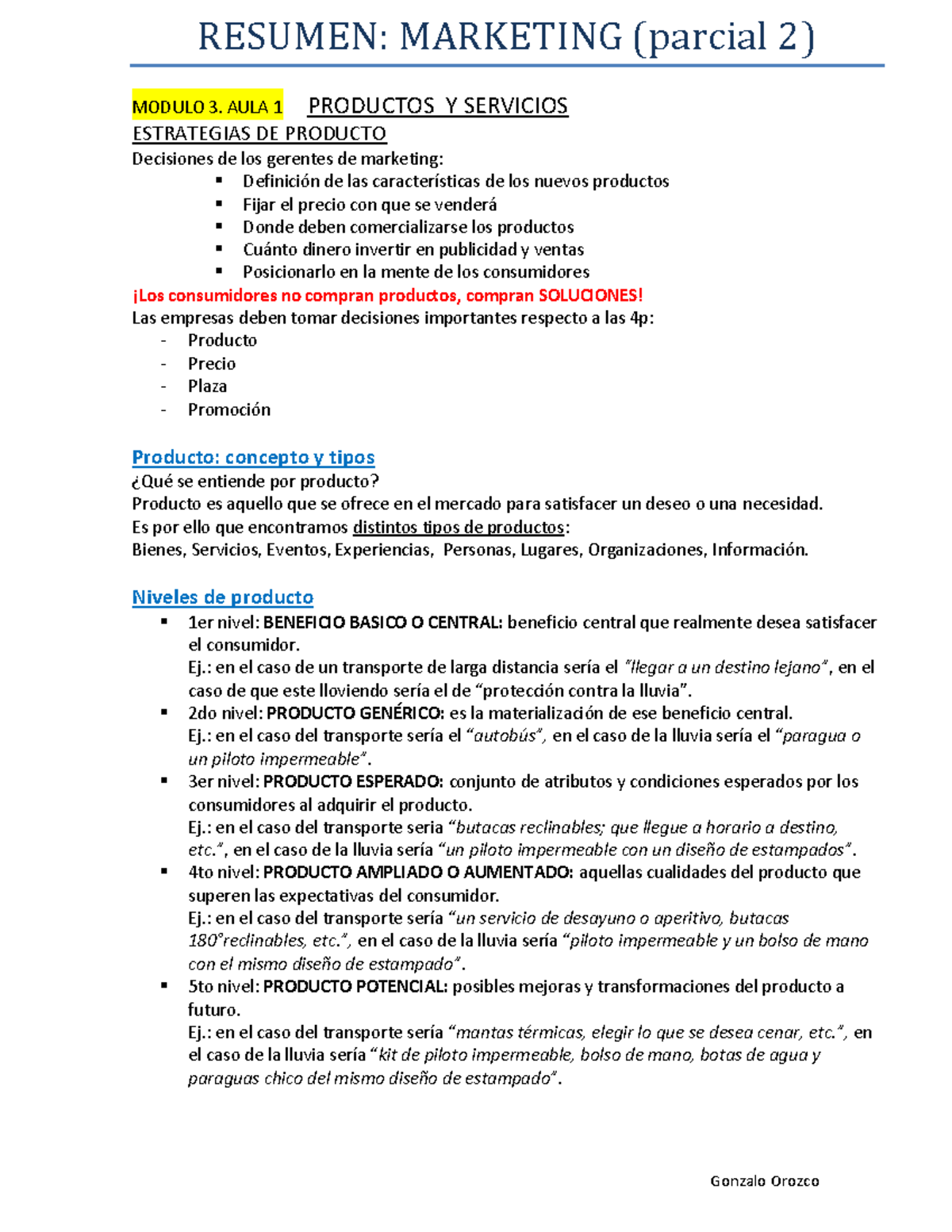 Resumen Parcial 2 - Estrategias en Marketing y Producto (MKT101) - Studocu