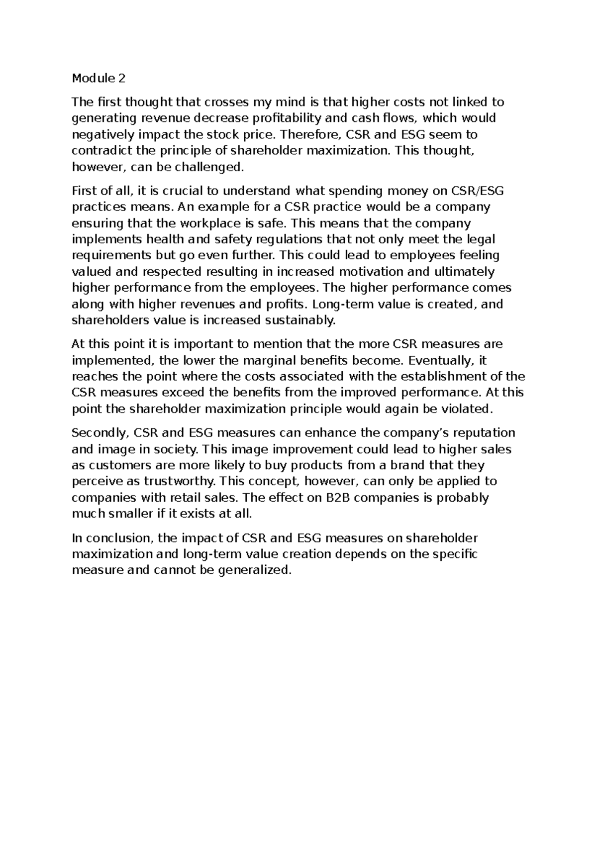 Assignment 2 - fall term - Module 2 The first thought that crosses my ...