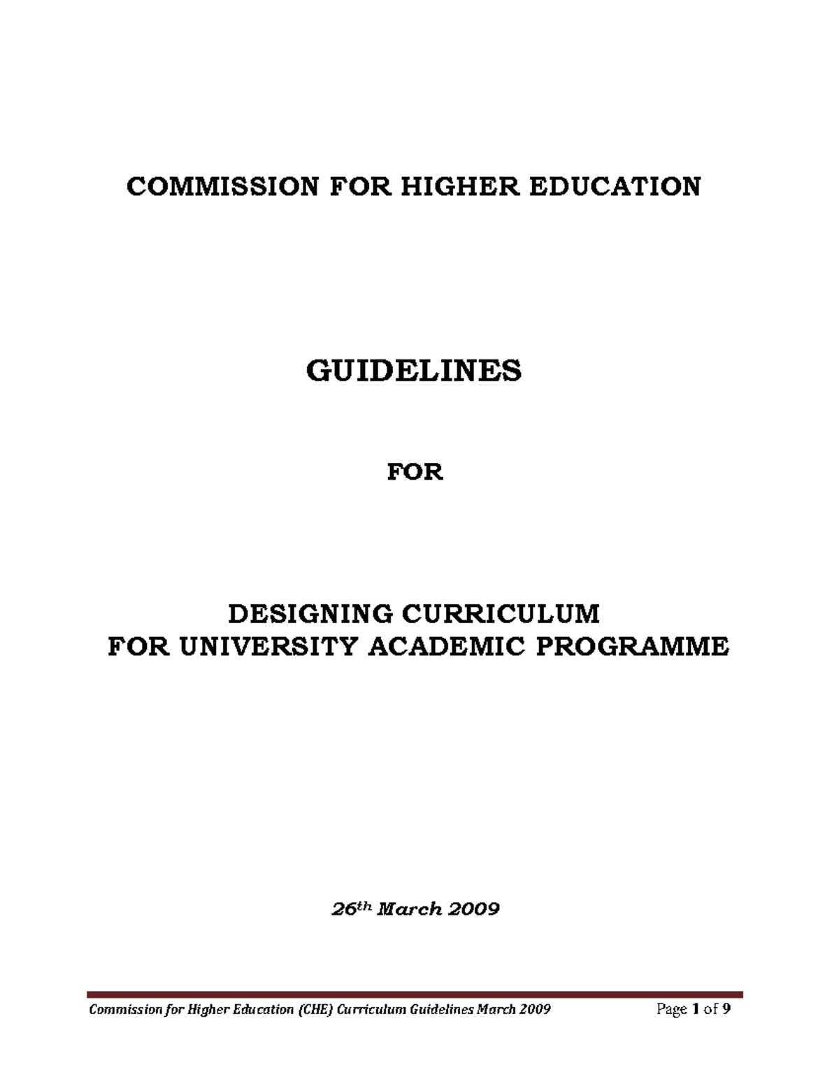 CHE Curriculum Design Guidelines for University Programs - Studocu
