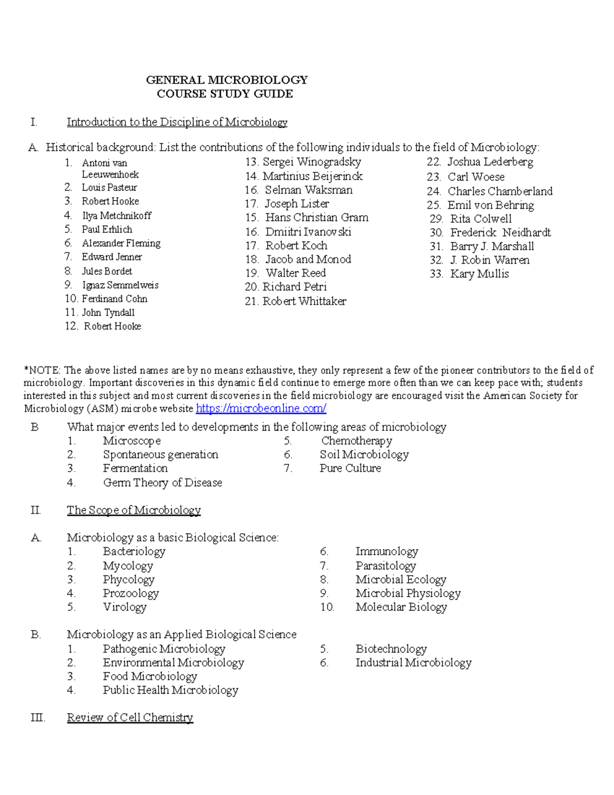 General Microbiology Study Guide (Spring 2024) - Studocu