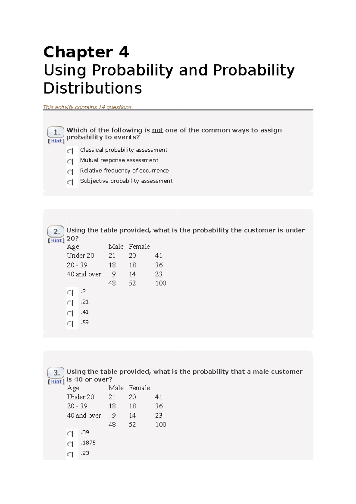 Chapter 4 - hahahaha - Chapter 4 Using Probability and Probability ...