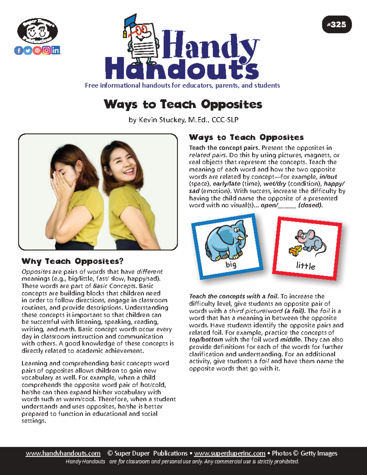 Teaching opposites: Strategies and activities for educators (325) - Studocu