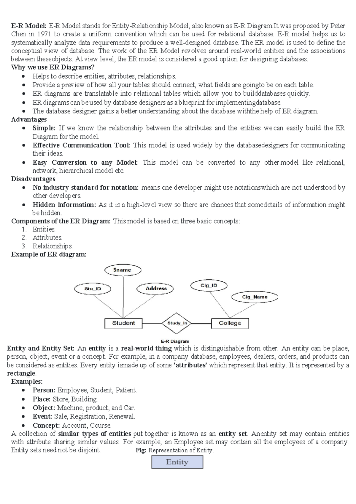 ER Model Overview: Concepts, Advantages, and Applications in DBMS - Studocu