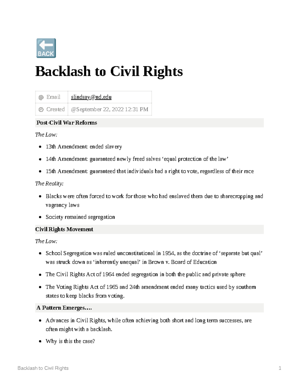 Backlash to Civil Rights - Board of Education The Civil Rights Act of ...