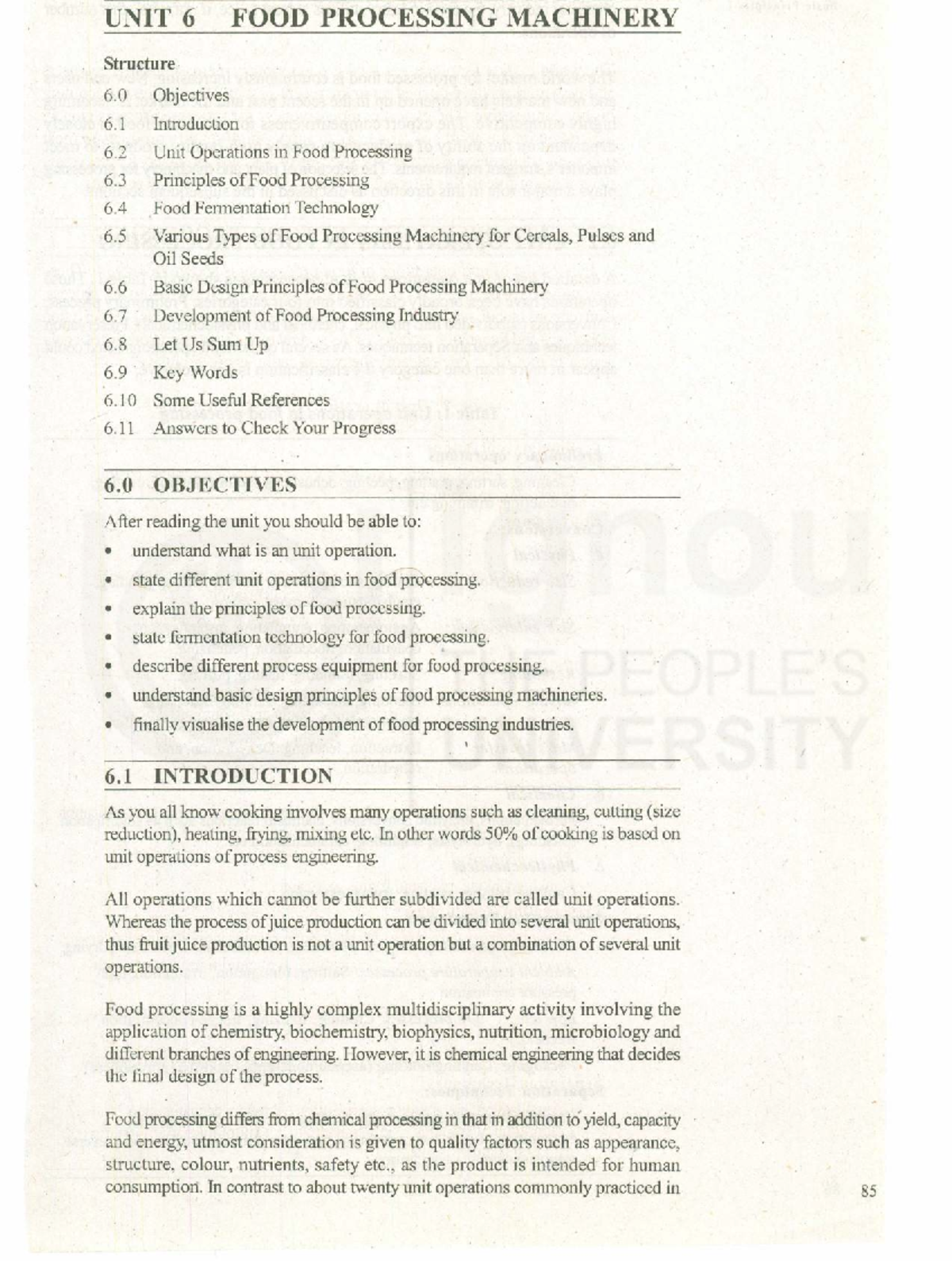 Unit 6: Food Processing Machinery and Operations Overview - Studocu
