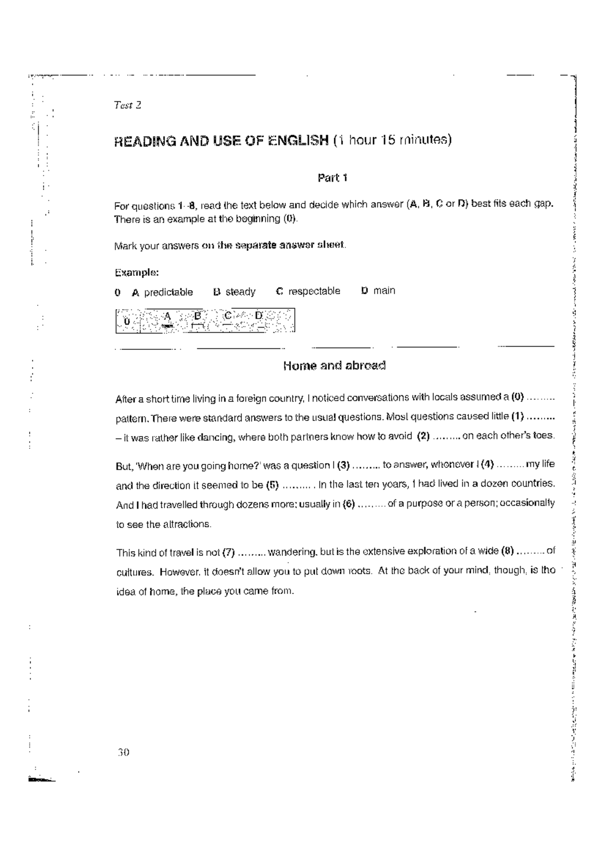 TEST 2 - READING AND USE OF ENGLISH Study Notes - Studocu