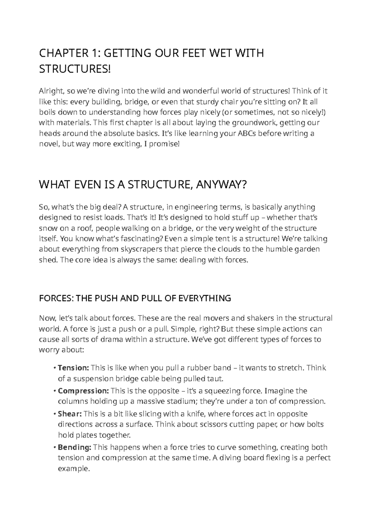 Theory of Structures (ENG 101) - Chapter 1: Basics of Structures - Studocu