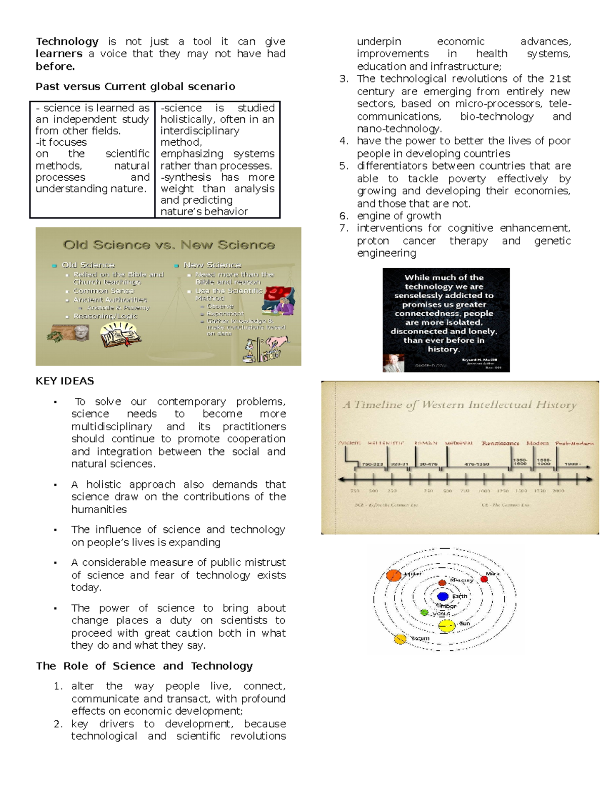 Science, Technology, and Society: Lecture Notes Overview (NSTP 101 ...