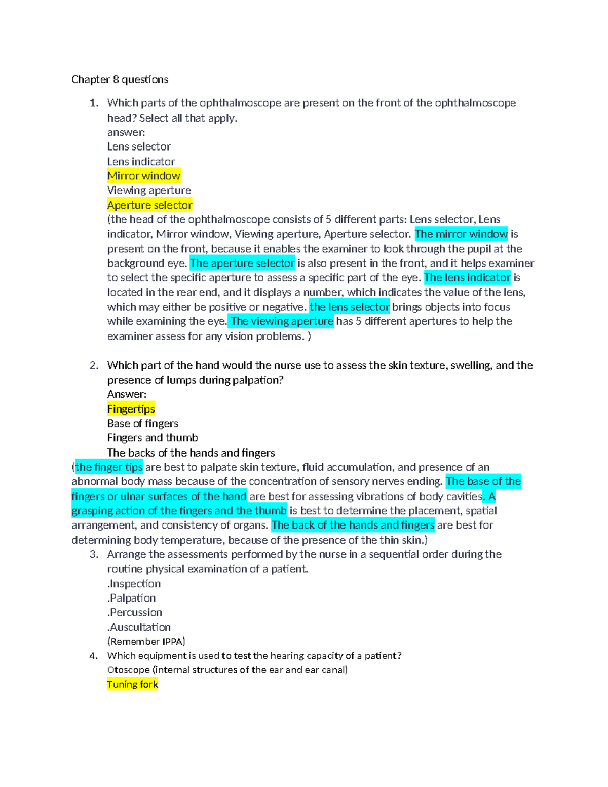 Chapter 8 questions sharepath - Chapter 8 questions 1. Which parts of ...