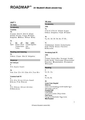 Roadmap A1 Workbook Audioscript - AUDIO SCRIPTS UNIT 1 Recording 1 1 L ...