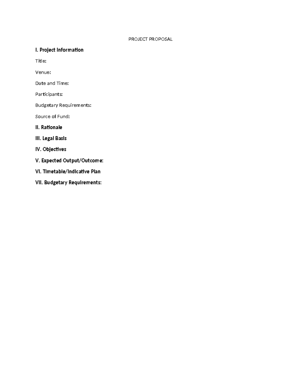 Project Proposal - BS social work - PROJECT PROPOSAL I. Project ...